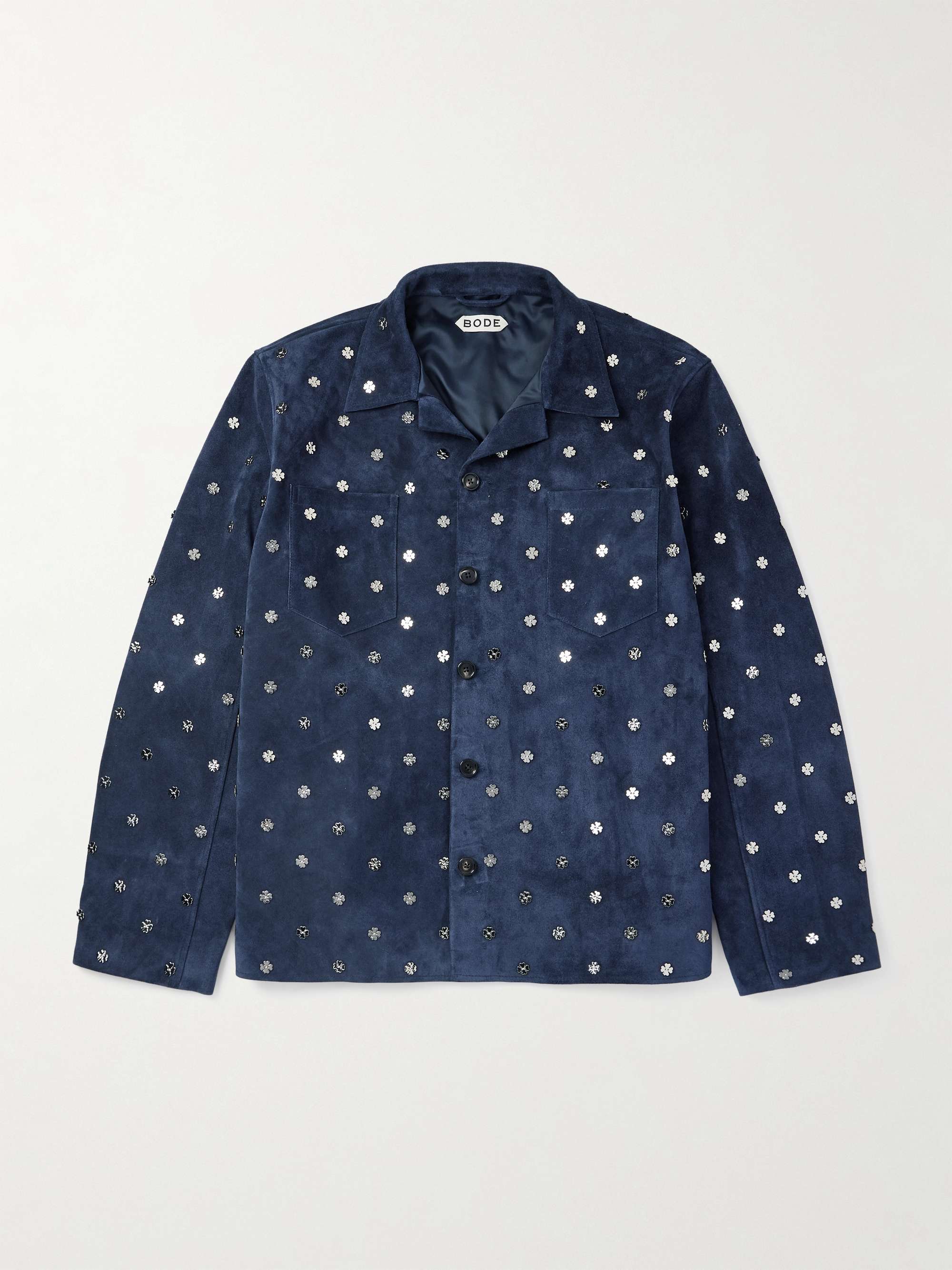 Clover Embellished Suede Overshirt view