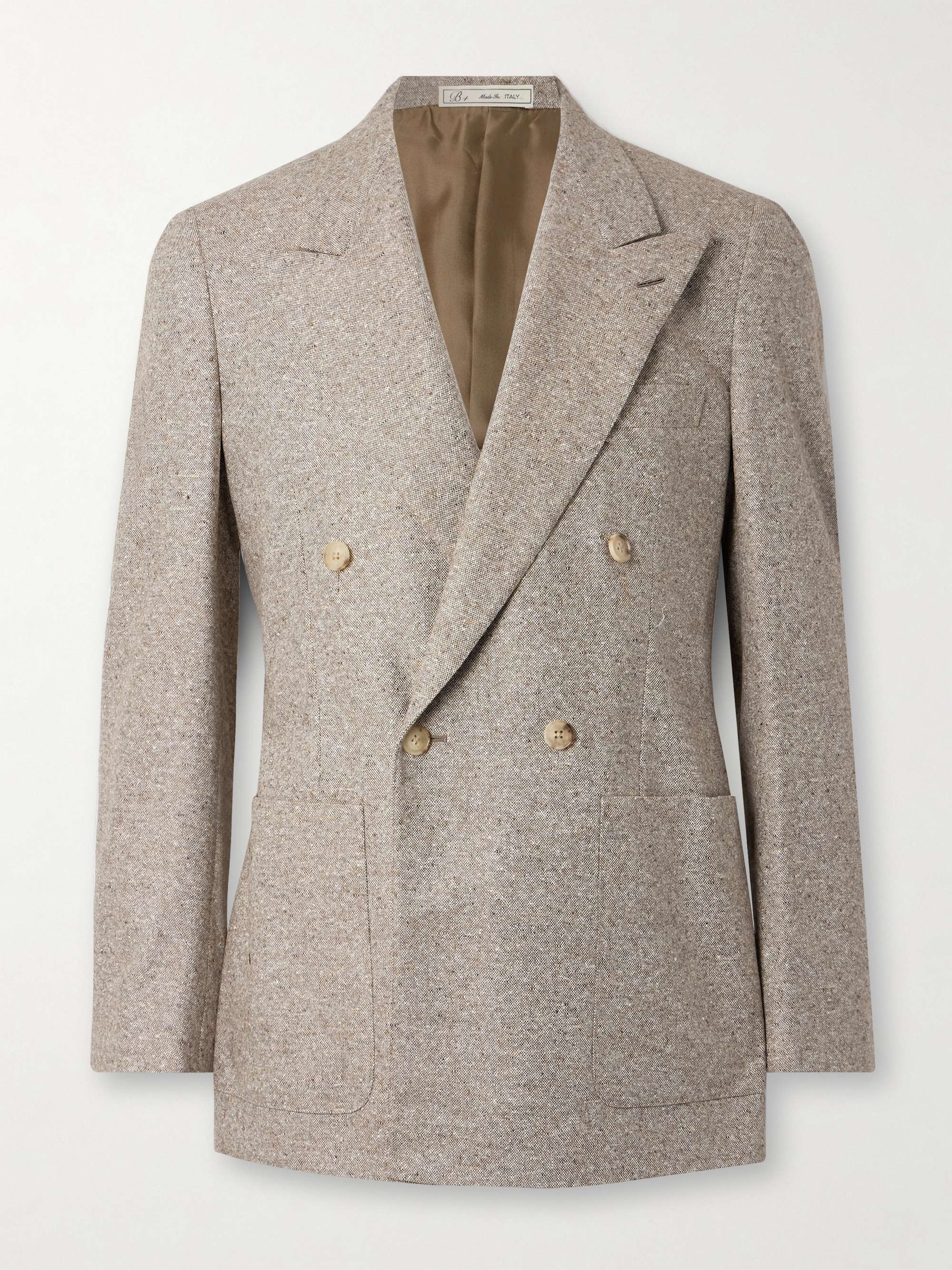 Double-Breasted Wool and Cashmere-Blend Suit Jacket view
