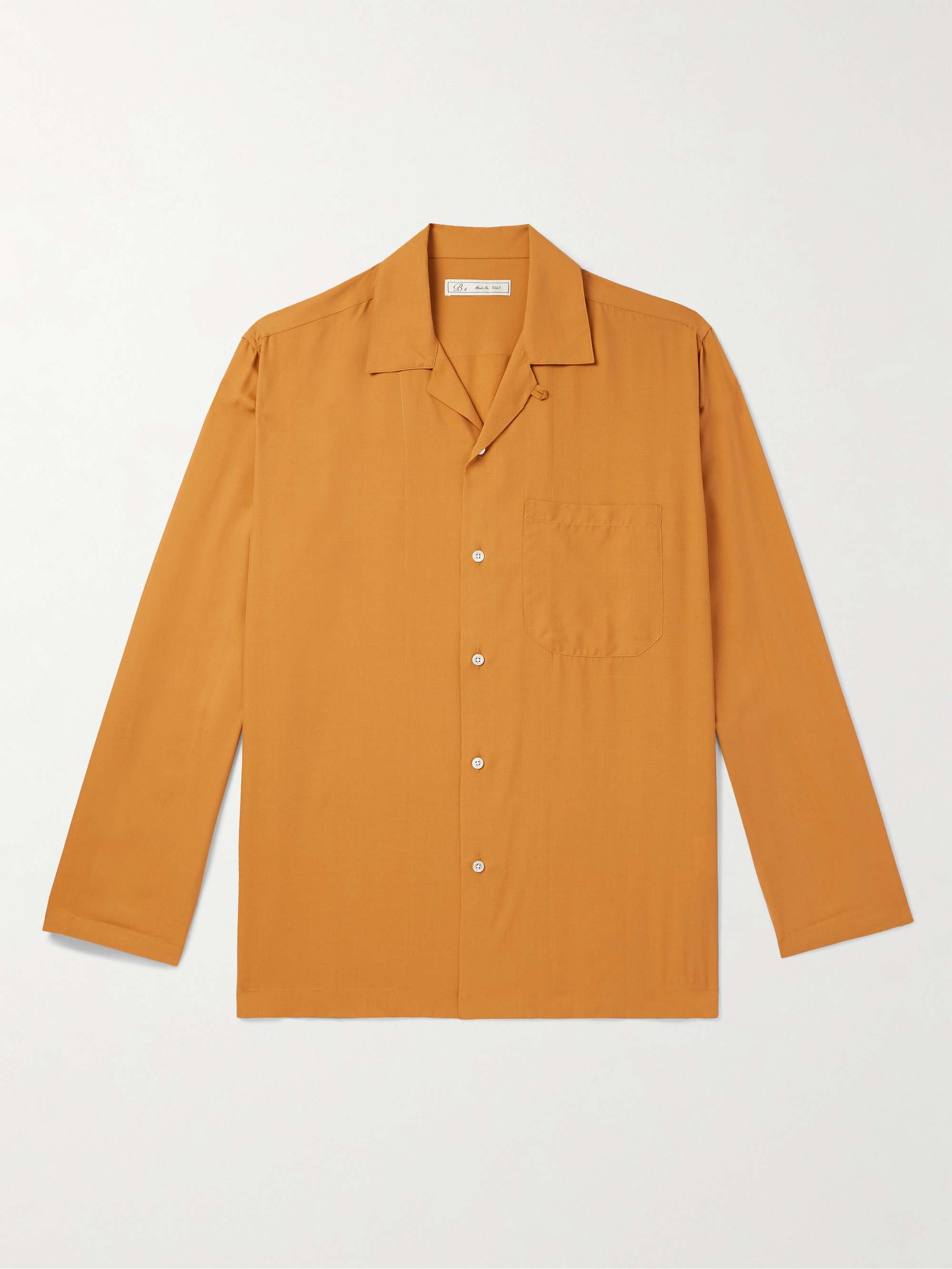 Convertible-Collar Silk-Twill Shirt view