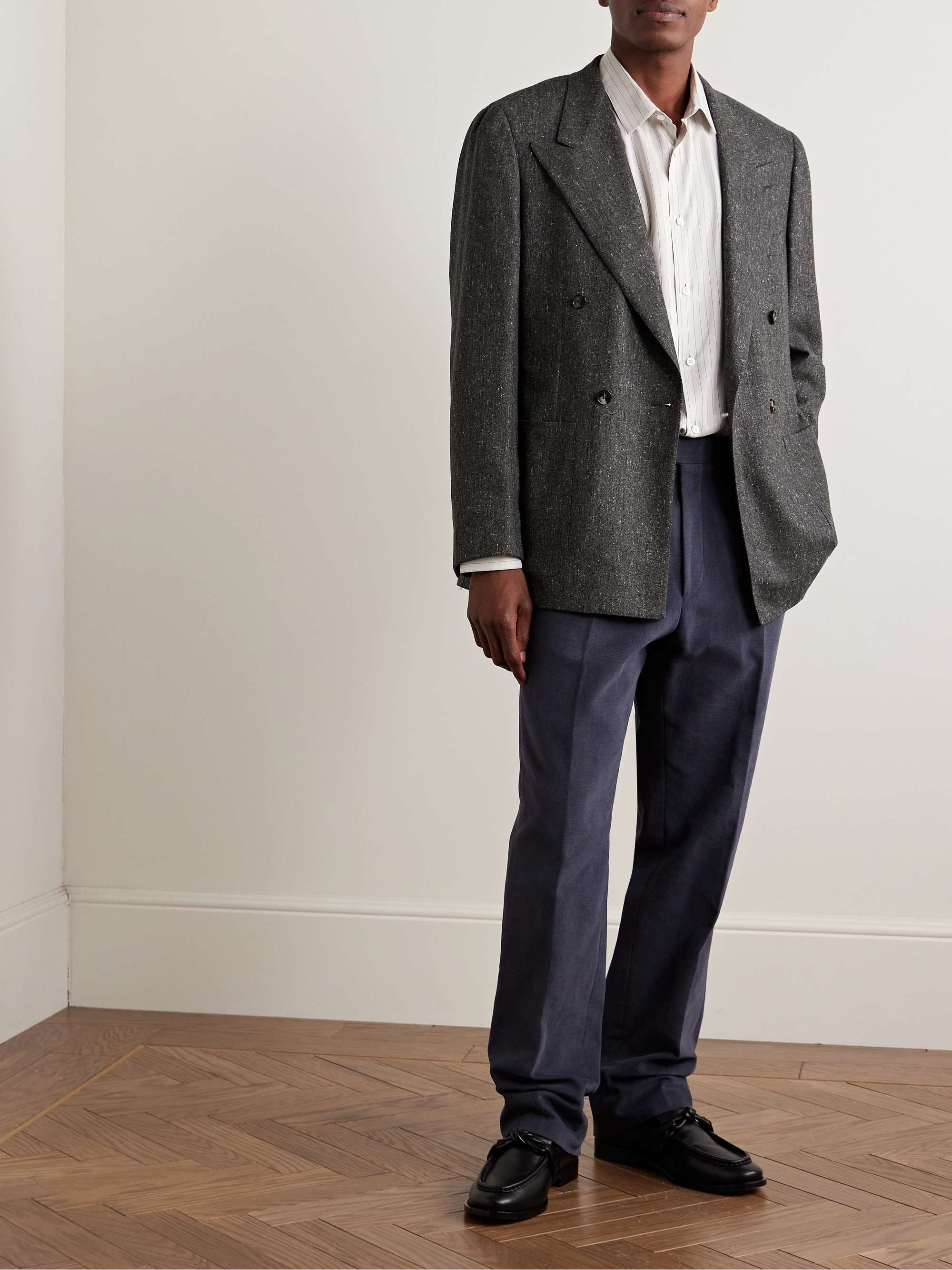 Double-Breasted Wool and Cashmere-Blend Blazer view