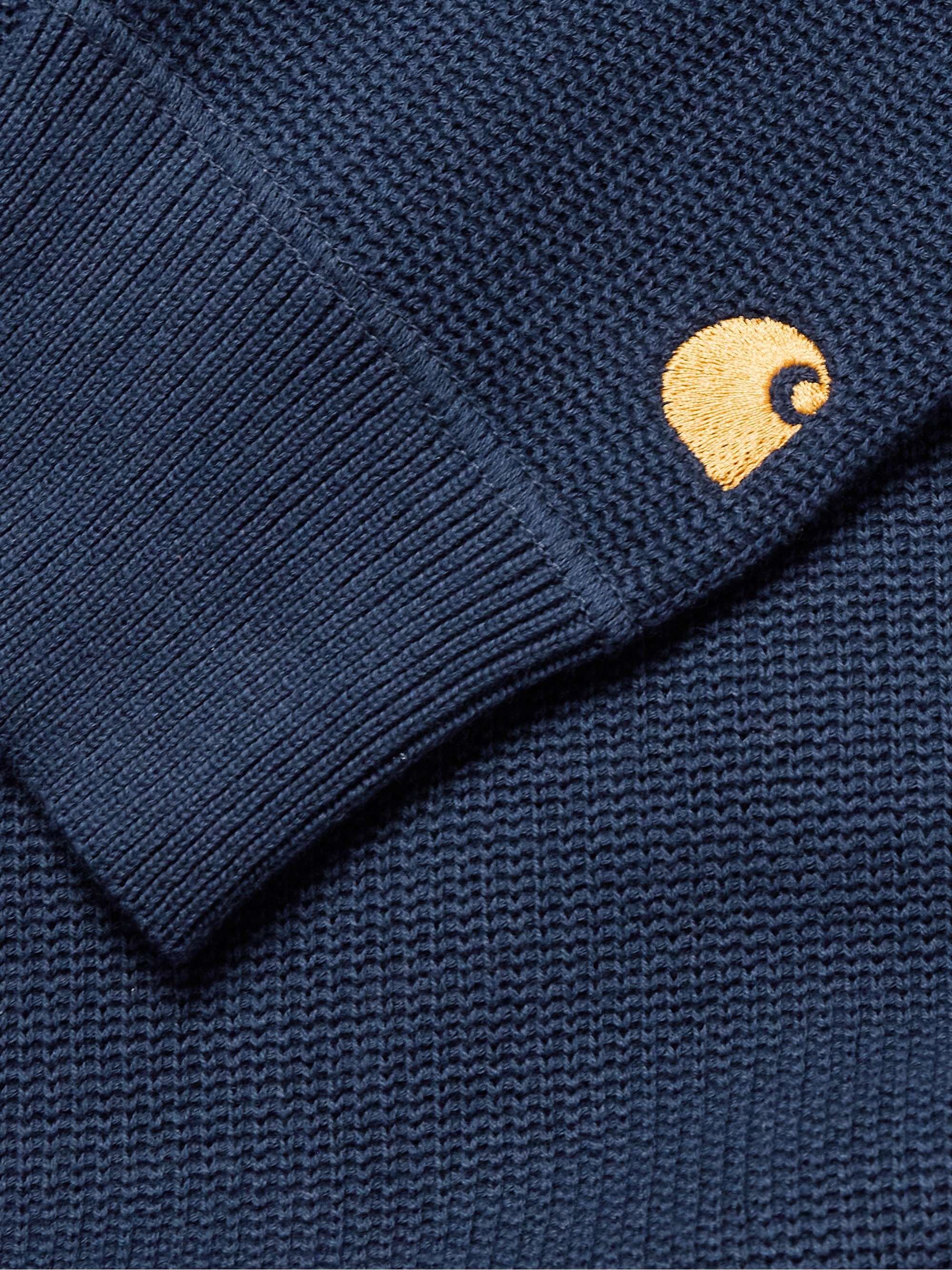 Chase Logo-Embroidered Waffle-Knitted Cotton Sweatshirt view