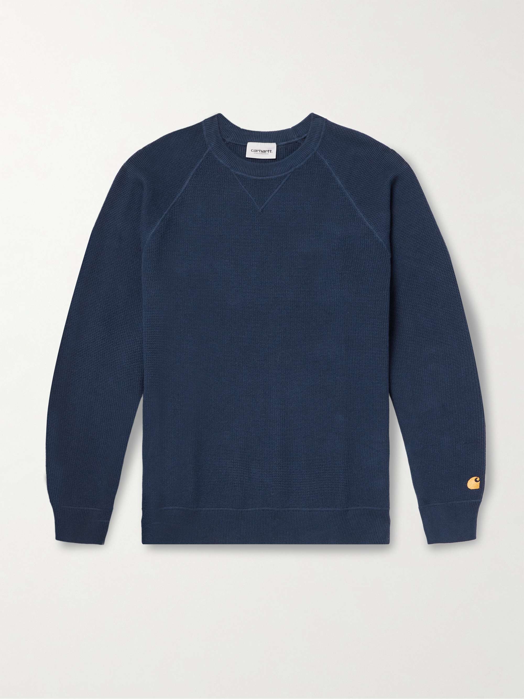 Chase Logo-Embroidered Waffle-Knitted Cotton Sweatshirt view