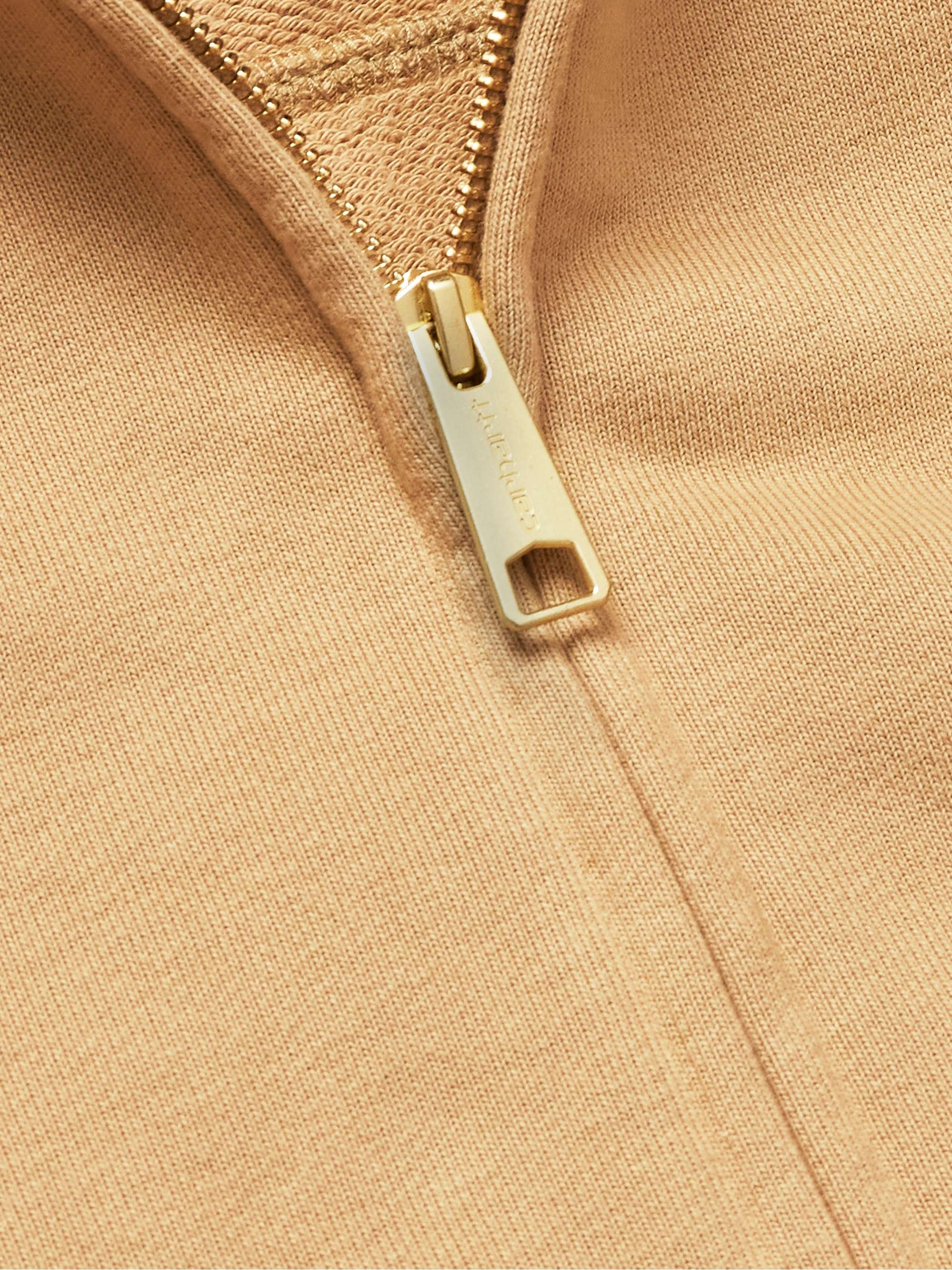 Eldon Logo-Appliquéd Cotton-Blend Jersey Zip-Up Hoodie view