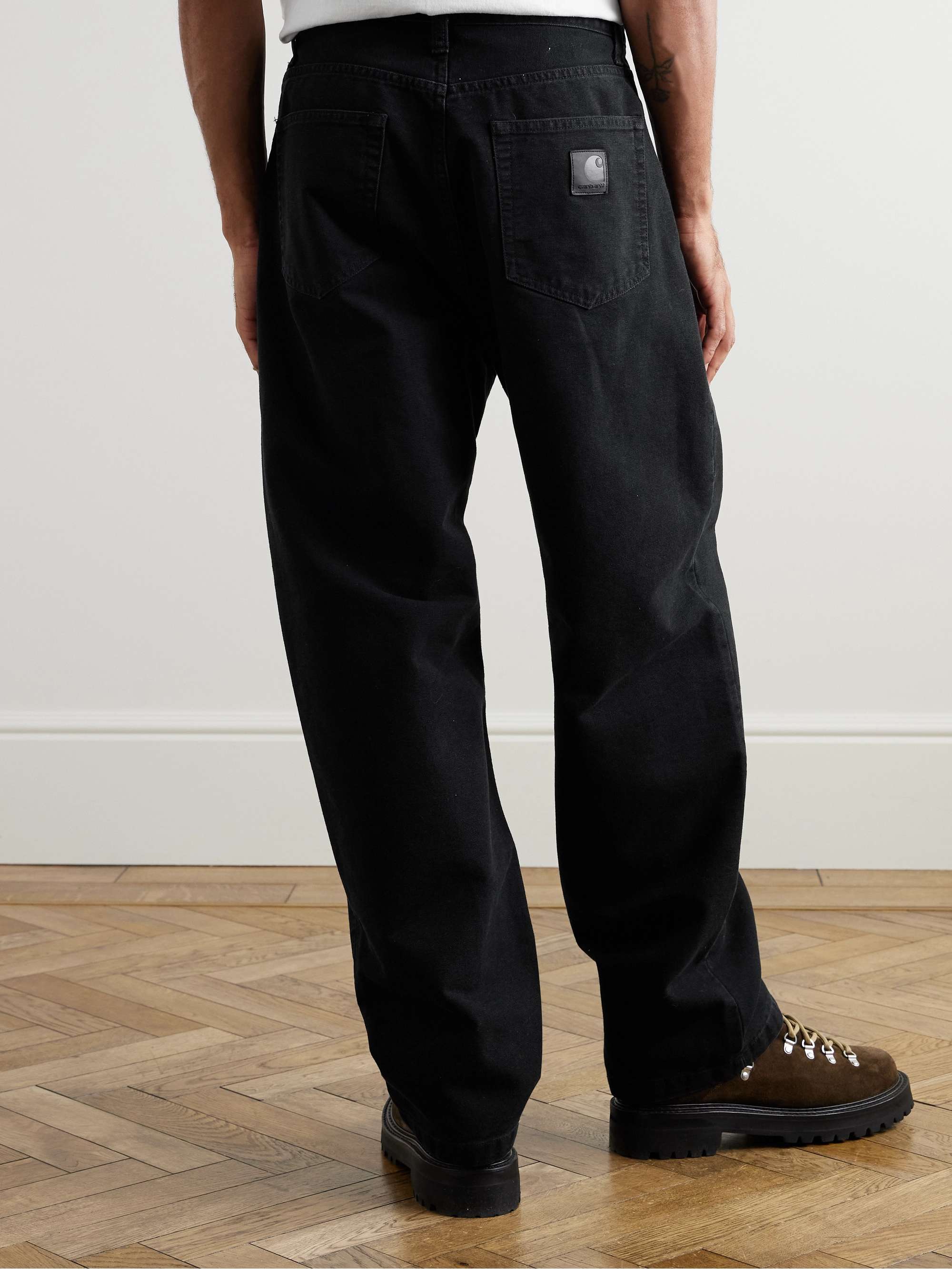 Landon Straight-Leg Organic Cotton-Canvas Trousers view
