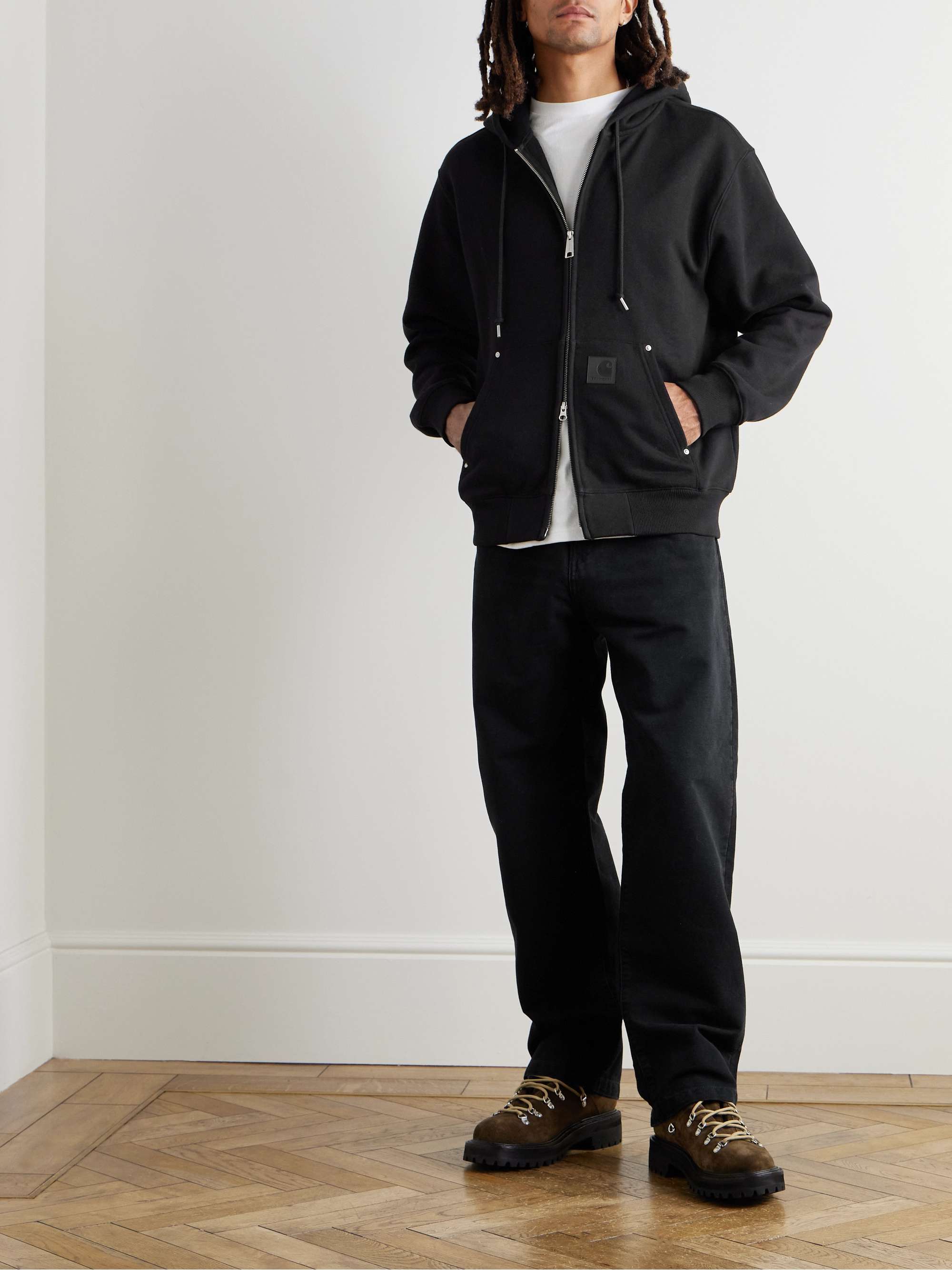 Landon Straight-Leg Organic Cotton-Canvas Trousers view