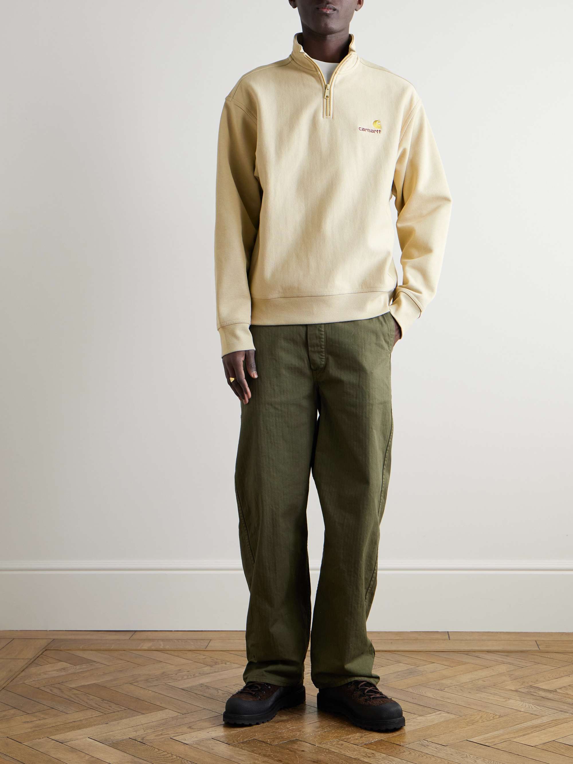 American Script Cotton-Blend Jersey Half-Zip Sweatshirt view
