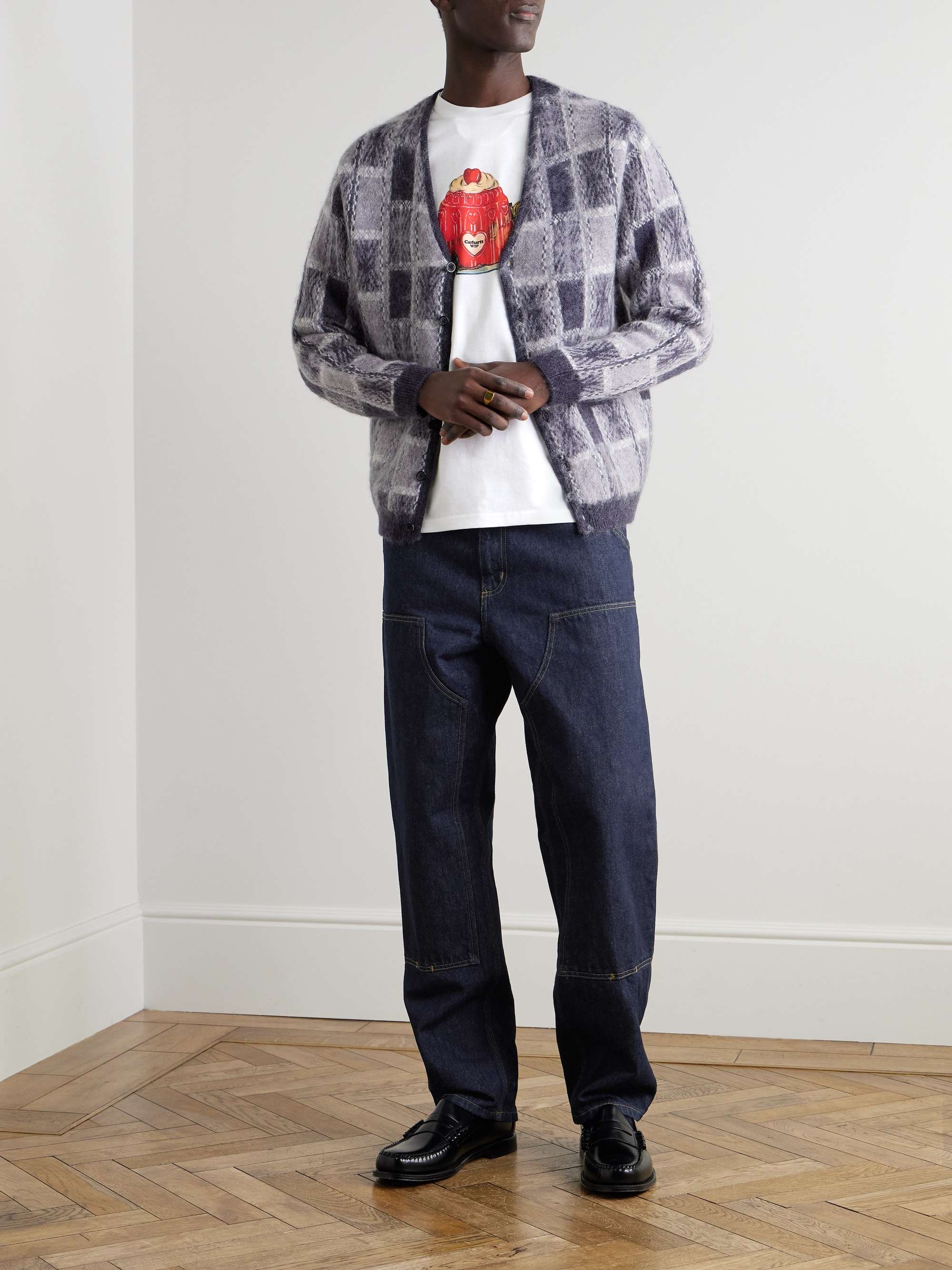 Double Knee Straight-Leg Panelled Jeans view