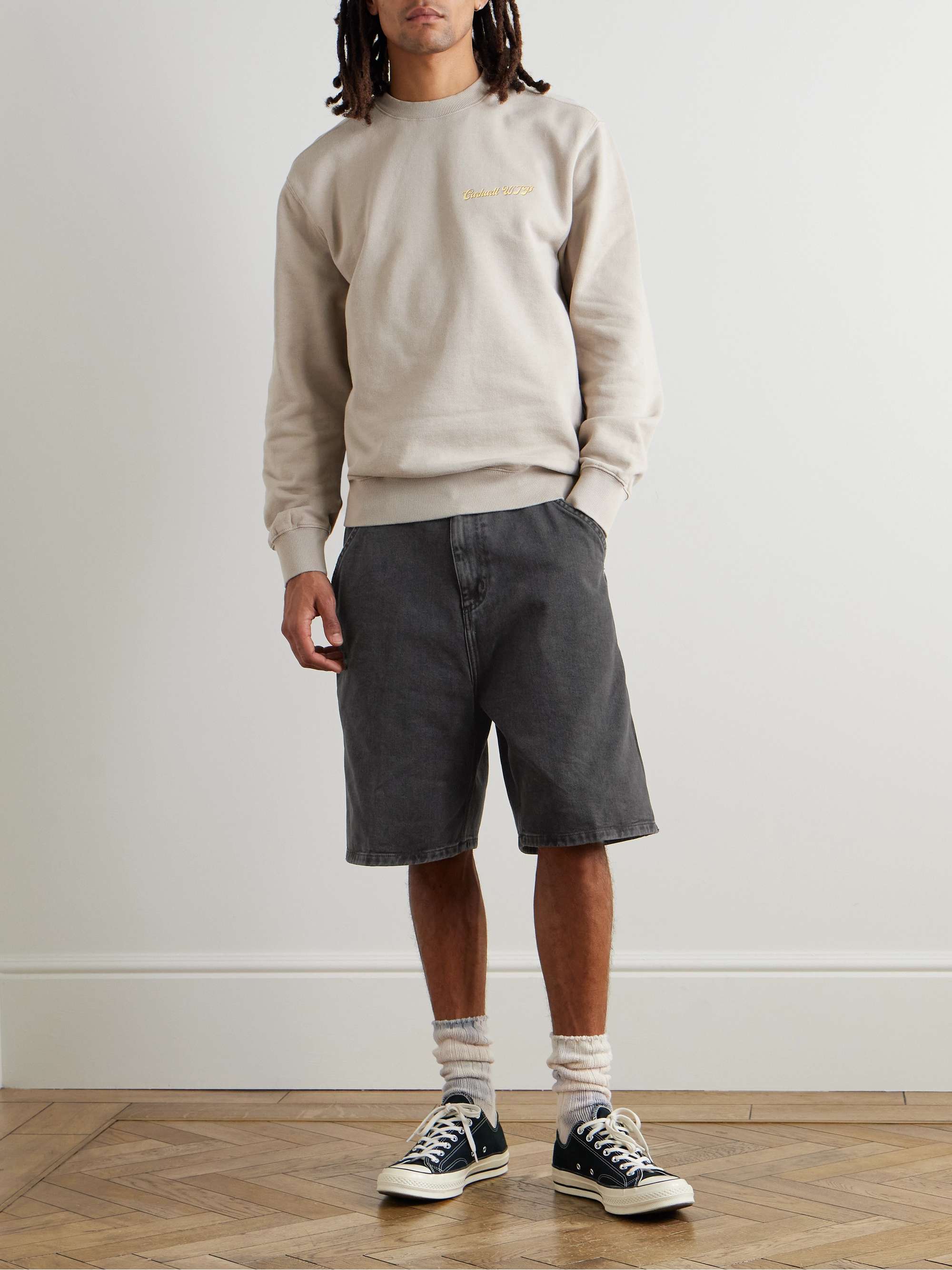 Rivet Wide-Leg Organic Denim Shorts view