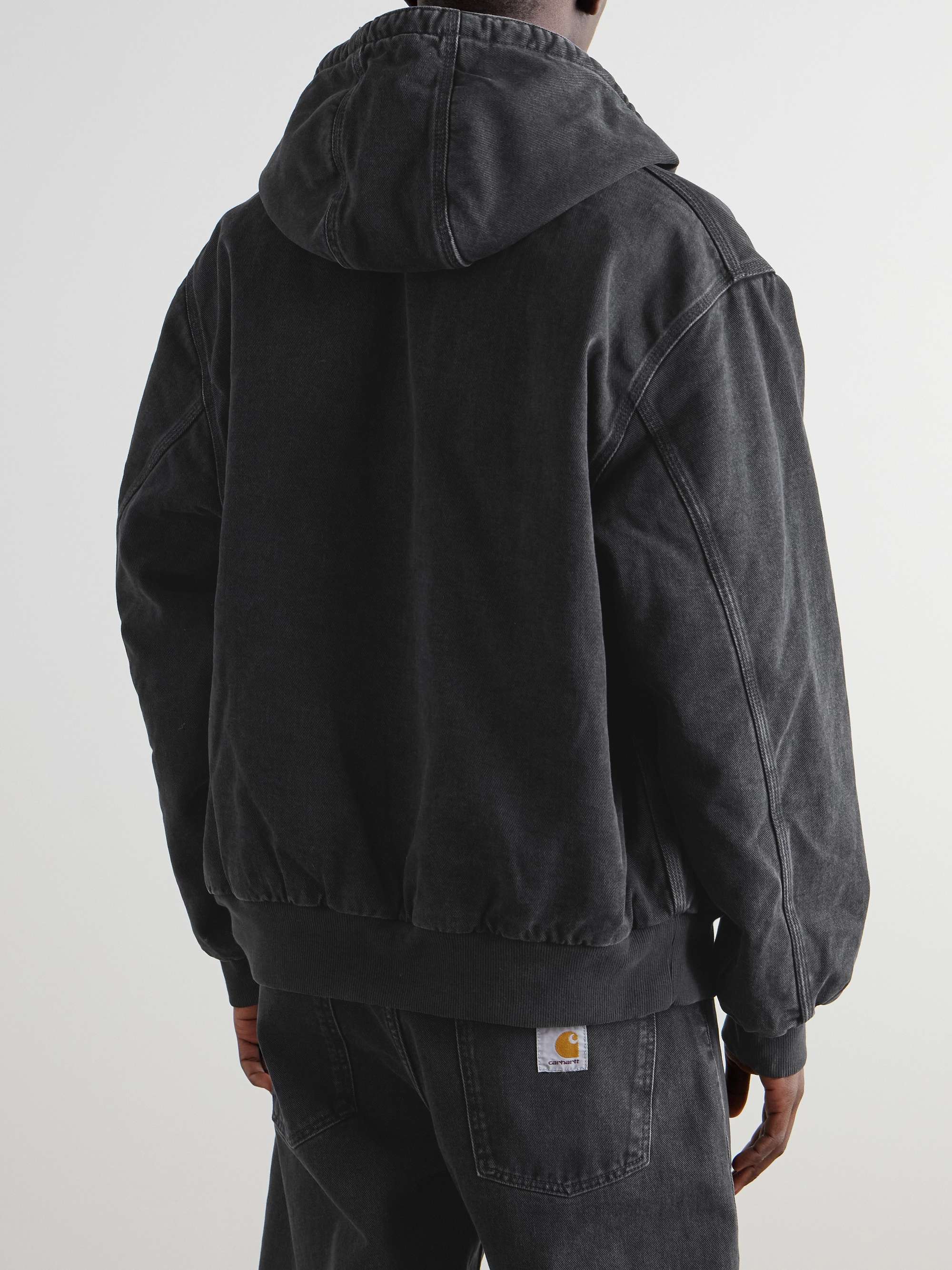 OG Active Rivet Logo-Appliquéd Organic Denim Hooded Jacket view