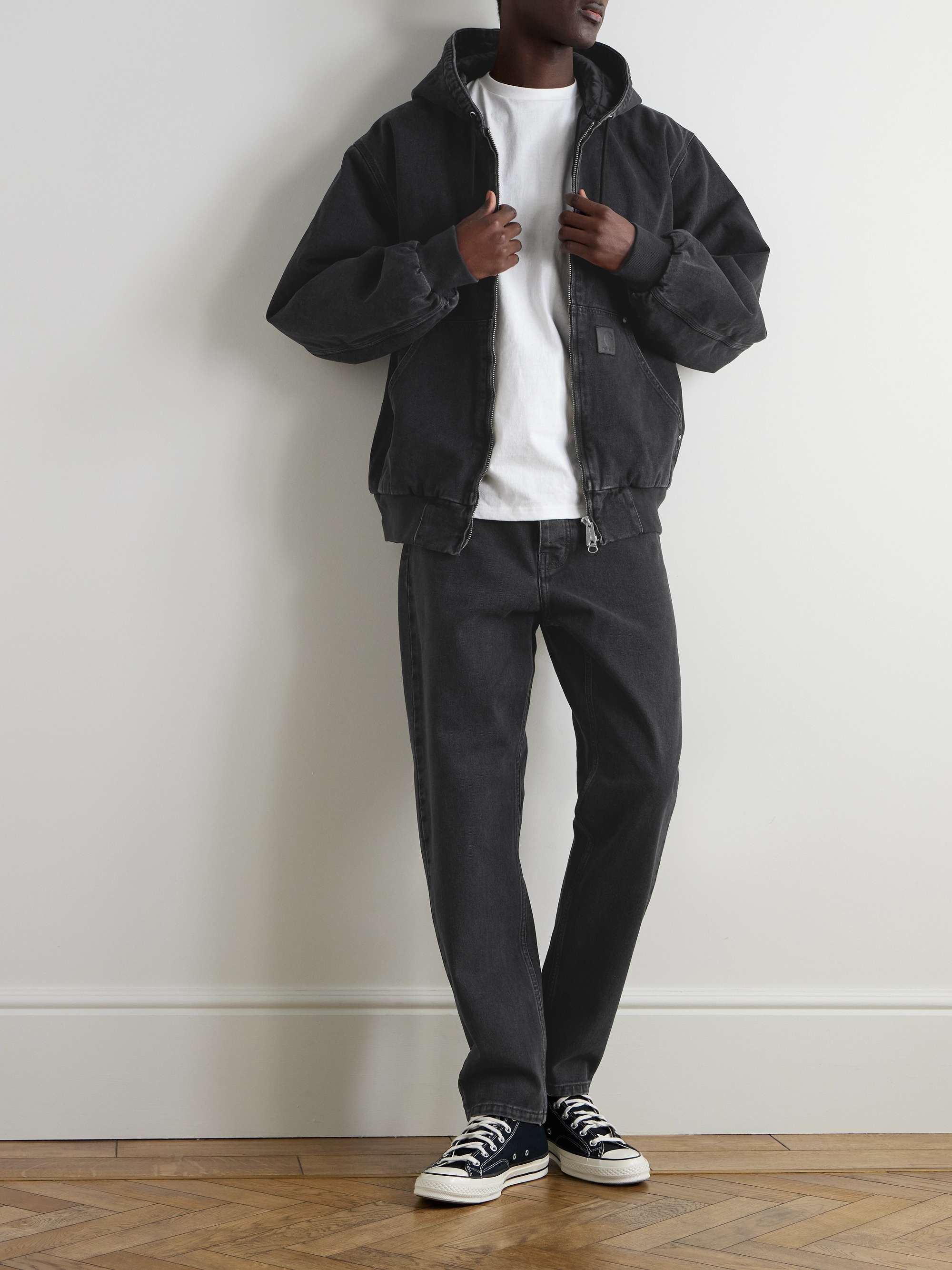 OG Active Rivet Logo-Appliquéd Organic Denim Hooded Jacket view