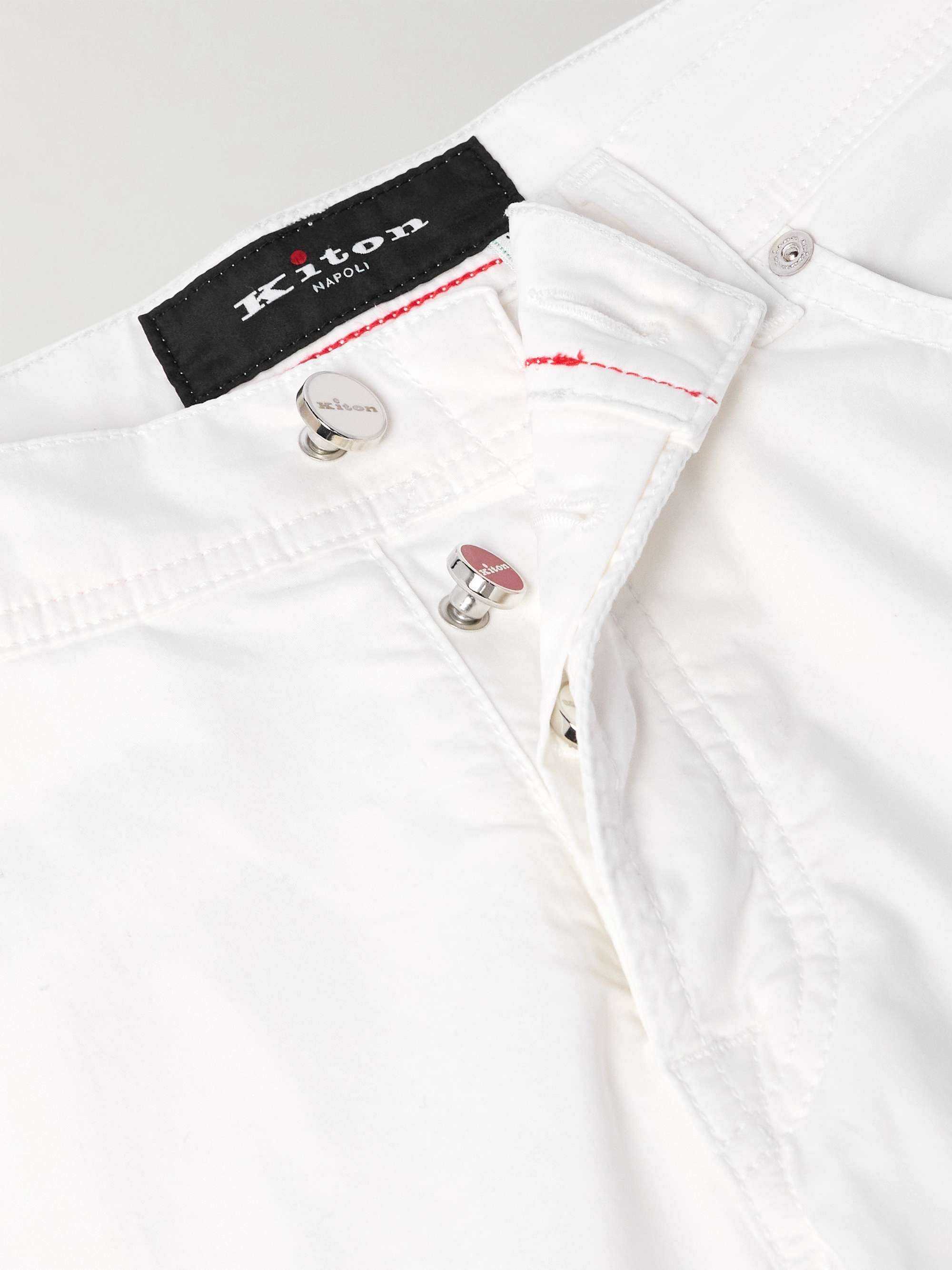 Straight-Leg Cotton-Blend Trousers view