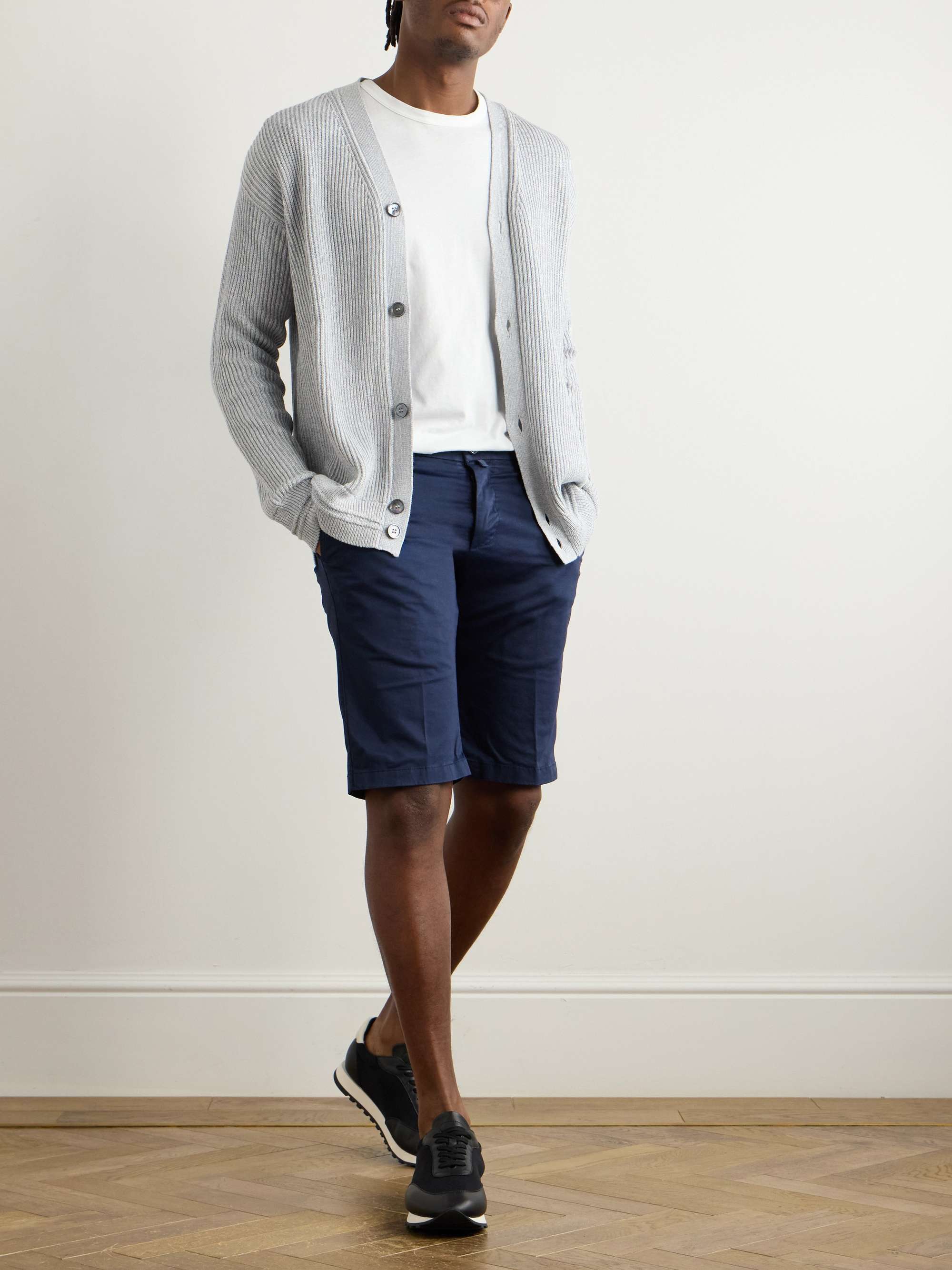 Straight-Leg Stretch-Cotton Shorts view