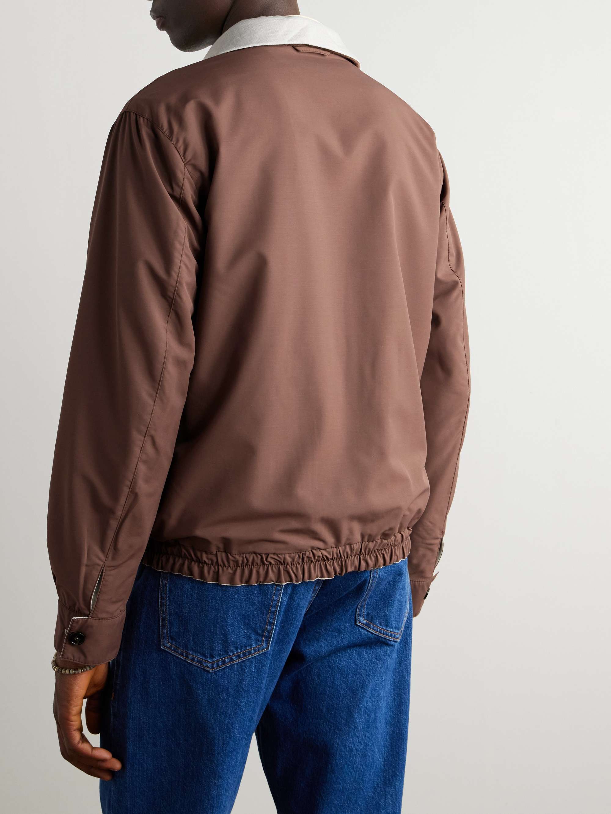 Linen, Wool and Silk-Blend Harrington Jacket view