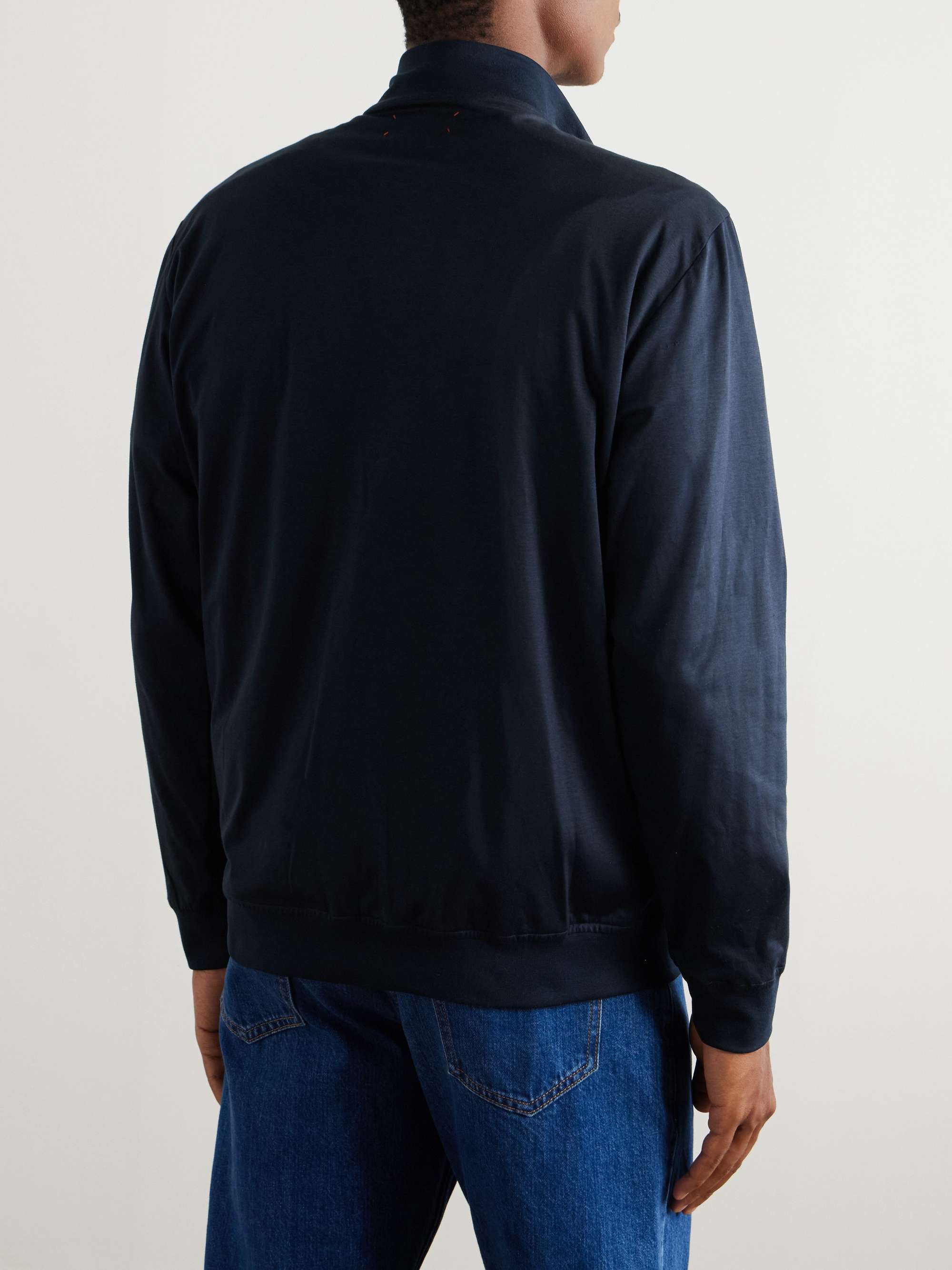 Cotton-Jersey Zip-Up Cardigan view