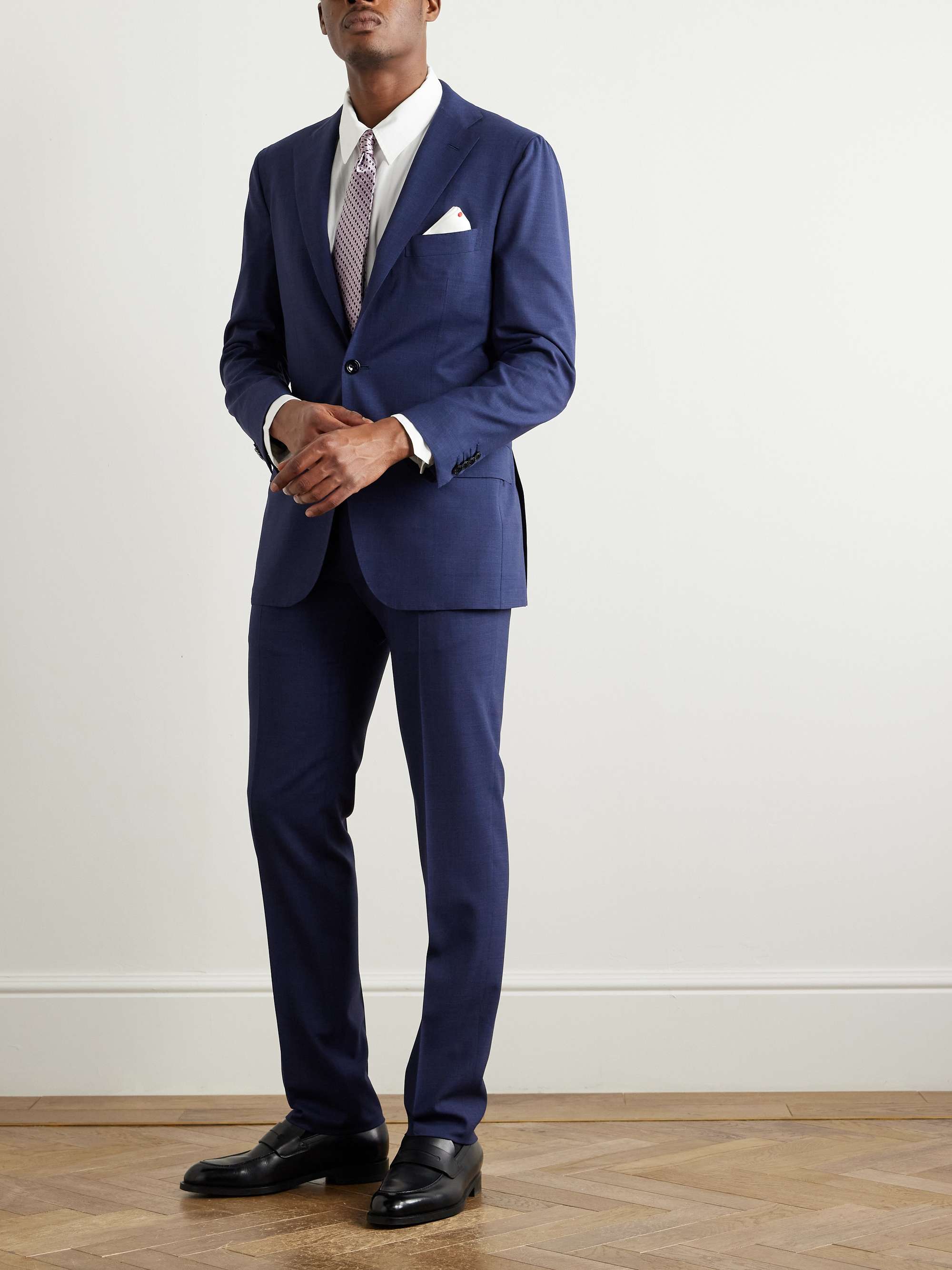 Tapered Virgin Wool Suit Trousers view