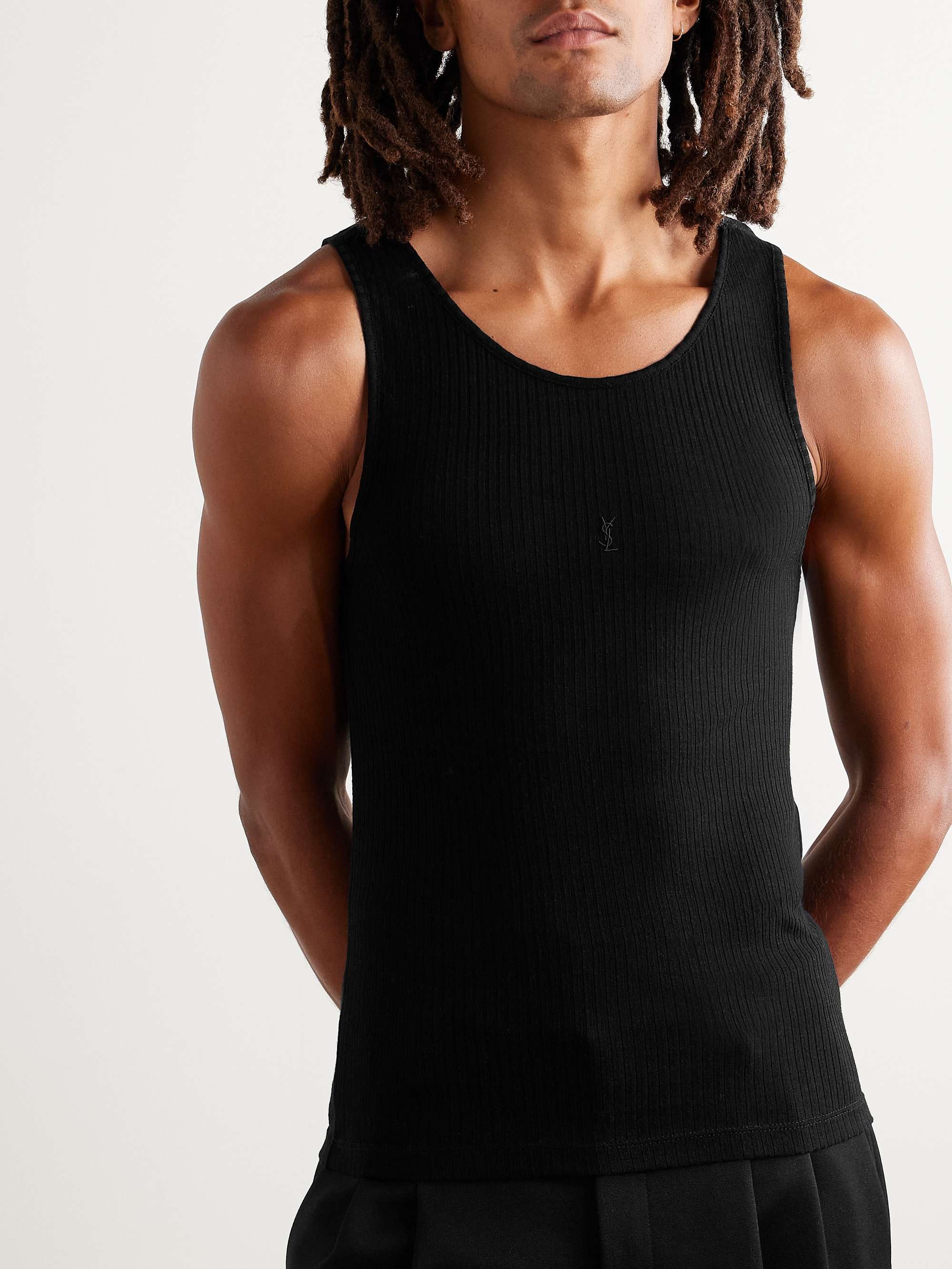 Cassandre Ribbed Logo-Embroidered Wool Tank Top view