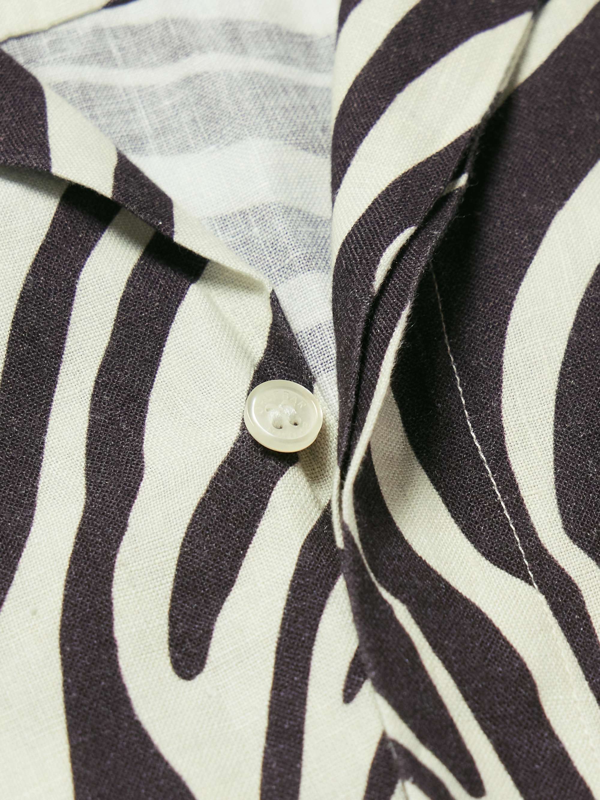 + 007 Camp-Collar Zebra-Print Linen Shirt view