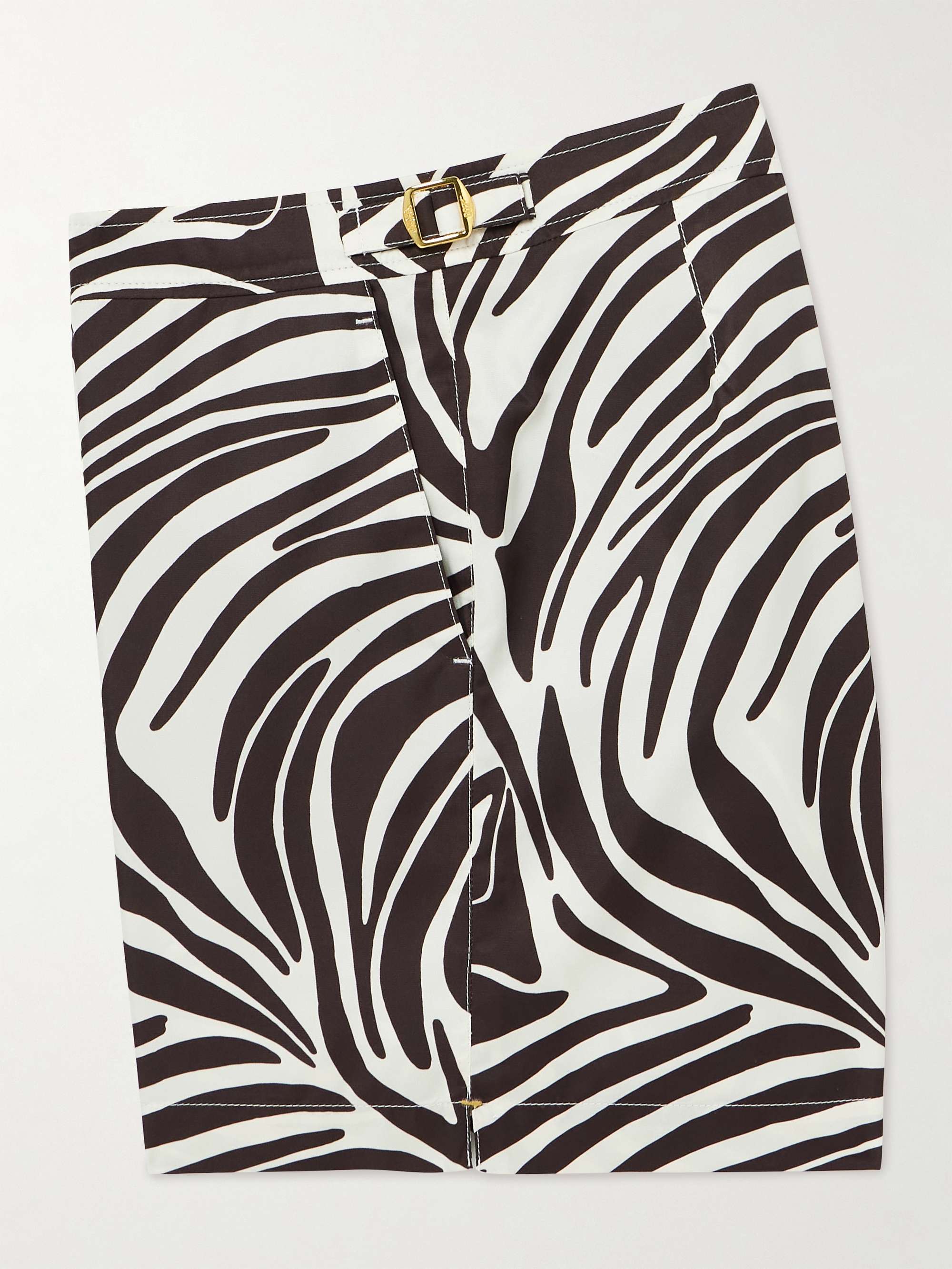 + 007 Bulldog Straight-Leg Zebra-Print Recycled Swim Shorts view