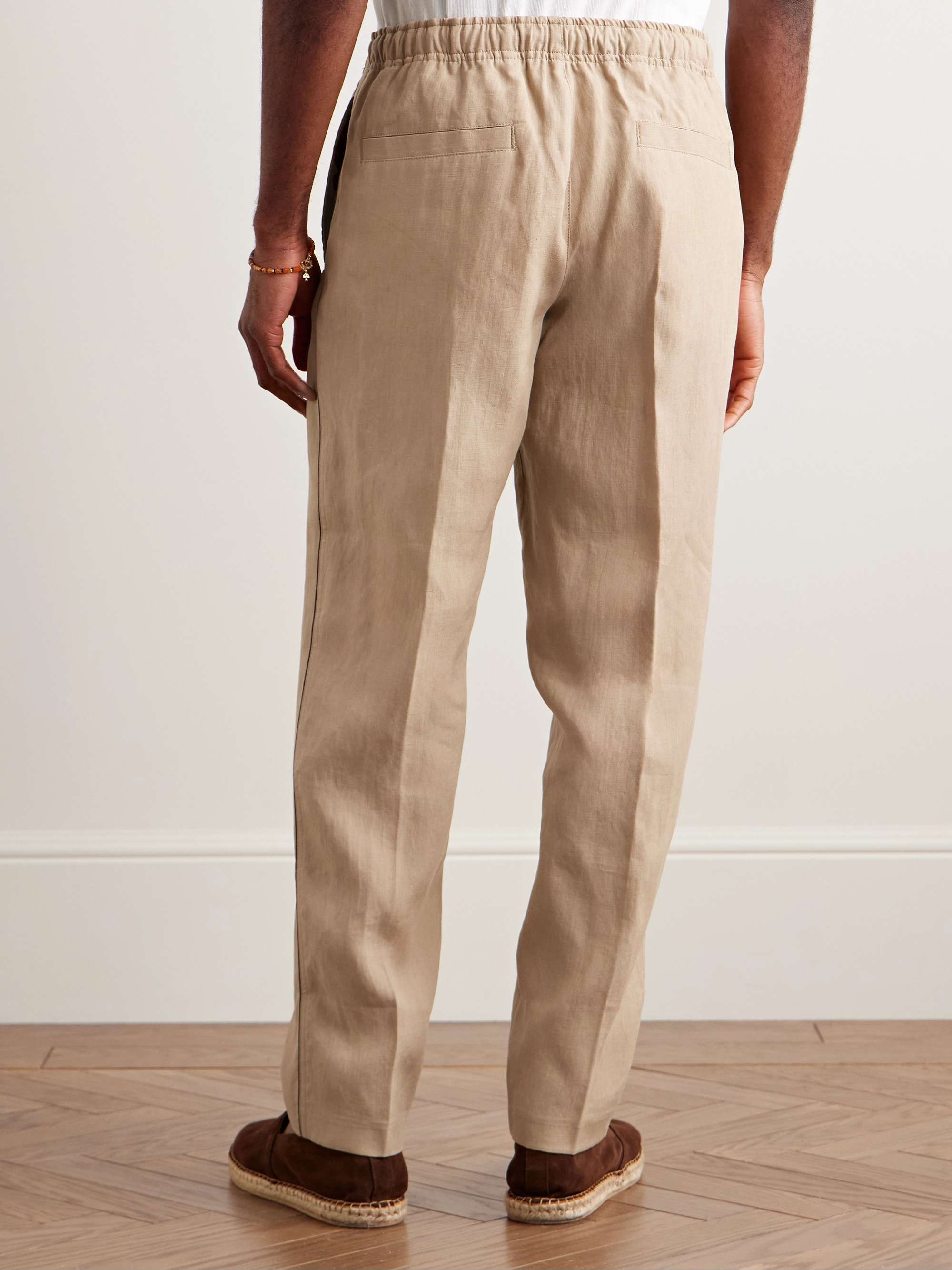 Alex Tapered Linen Drawstring Trousers view