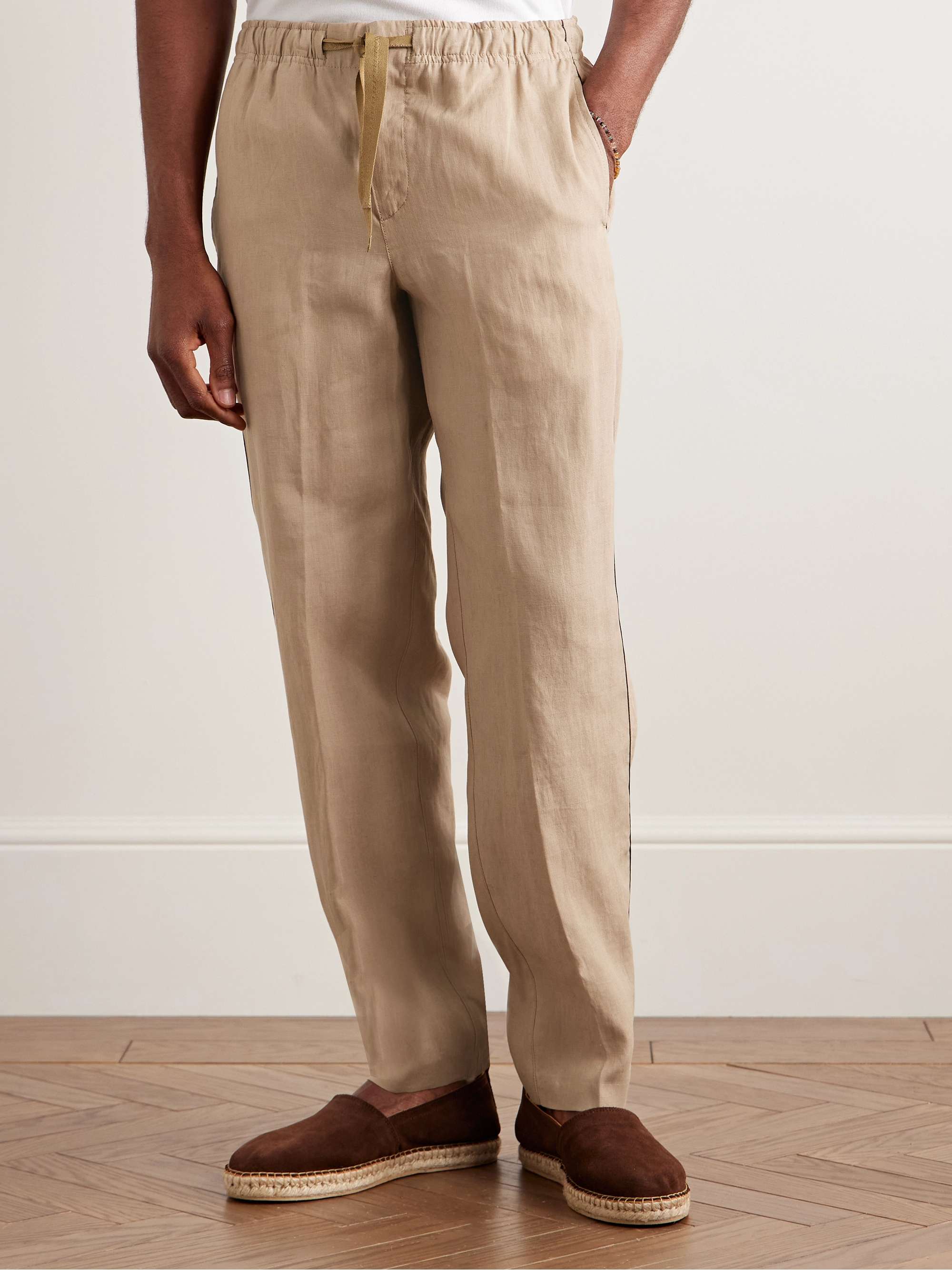 Alex Tapered Linen Drawstring Trousers view