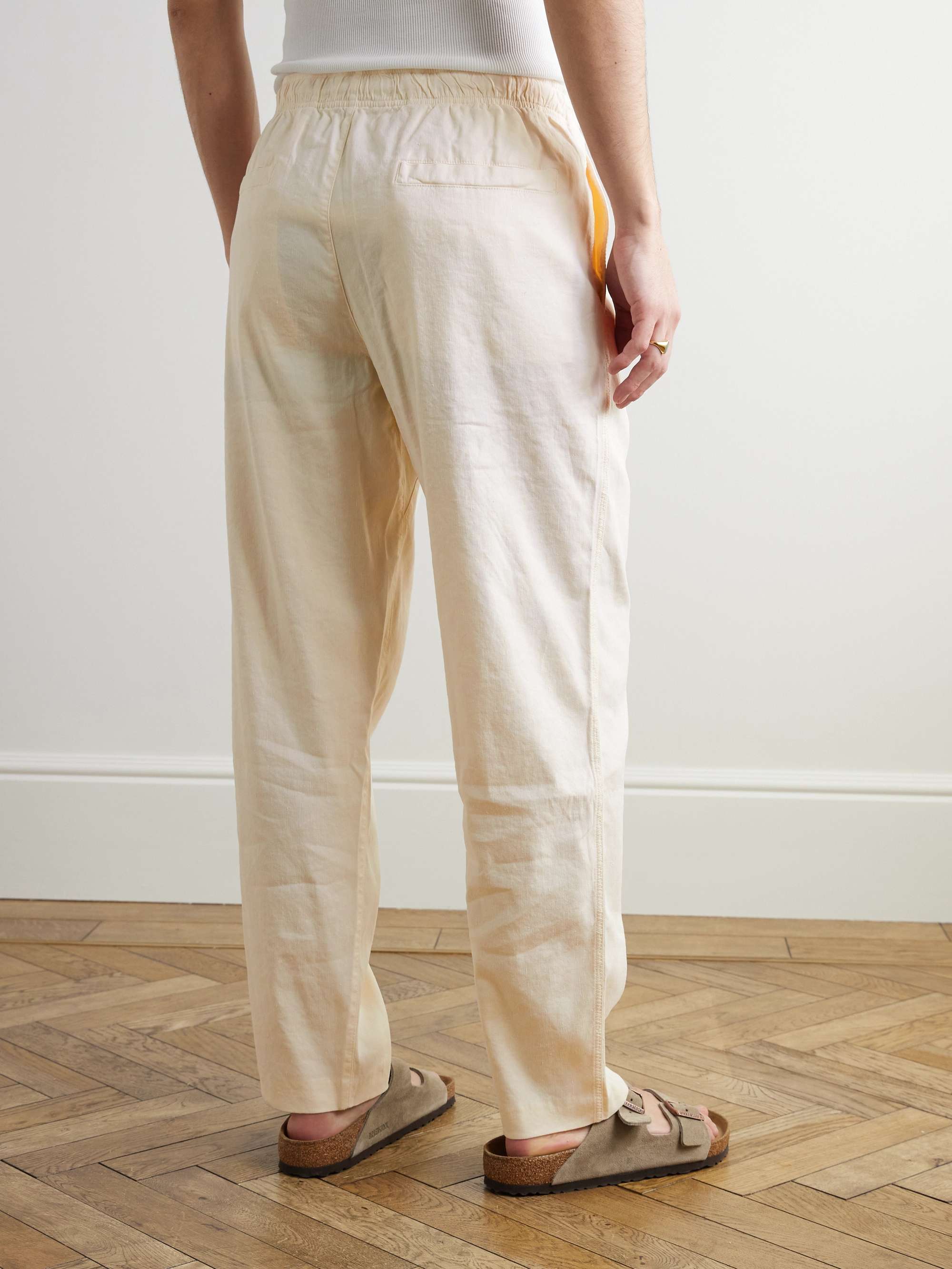 Alex Tapered Stretch Linen and Lyocell-Blend Drawstring Trousers view