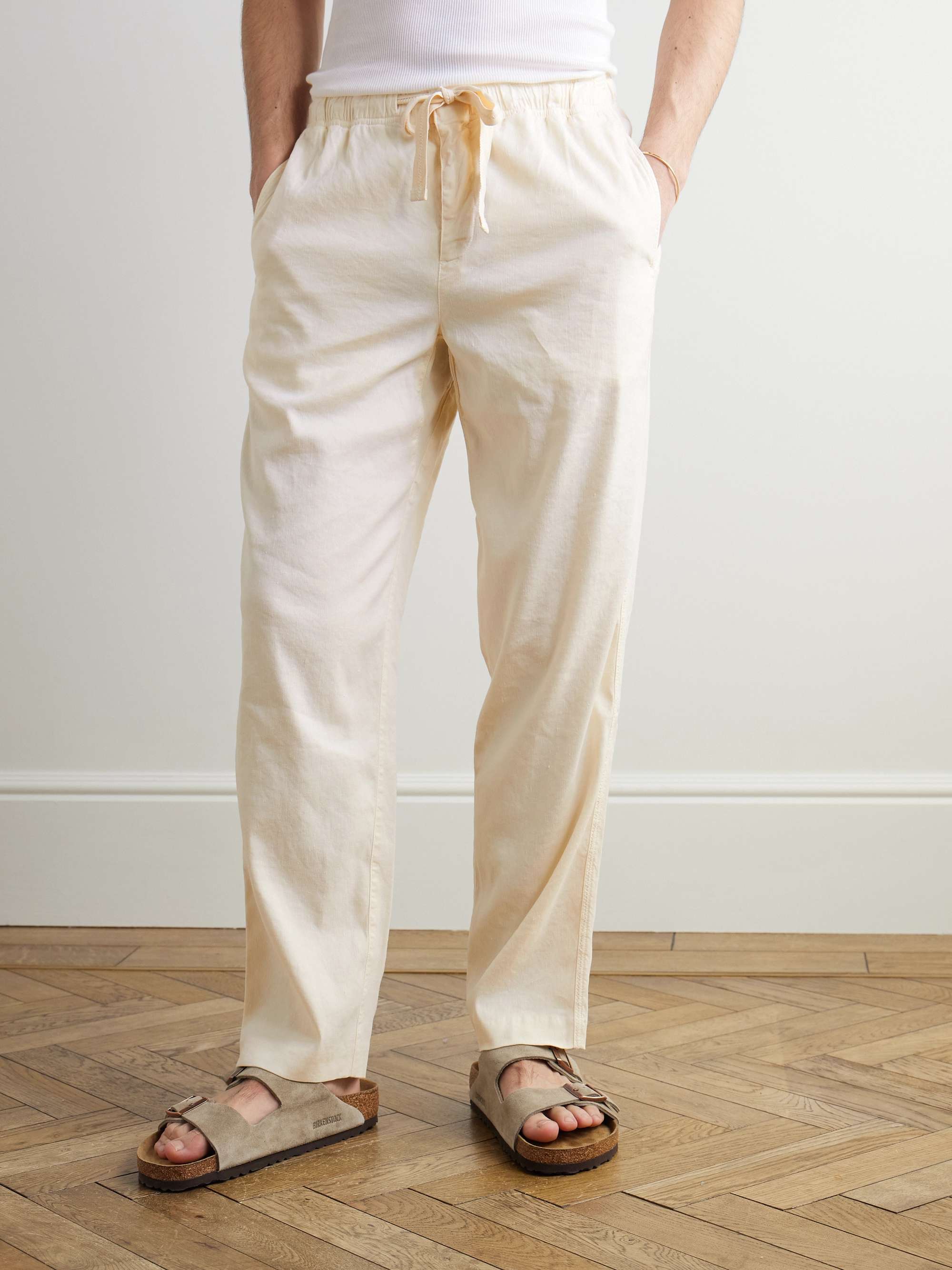Alex Tapered Stretch Linen and Lyocell-Blend Drawstring Trousers view
