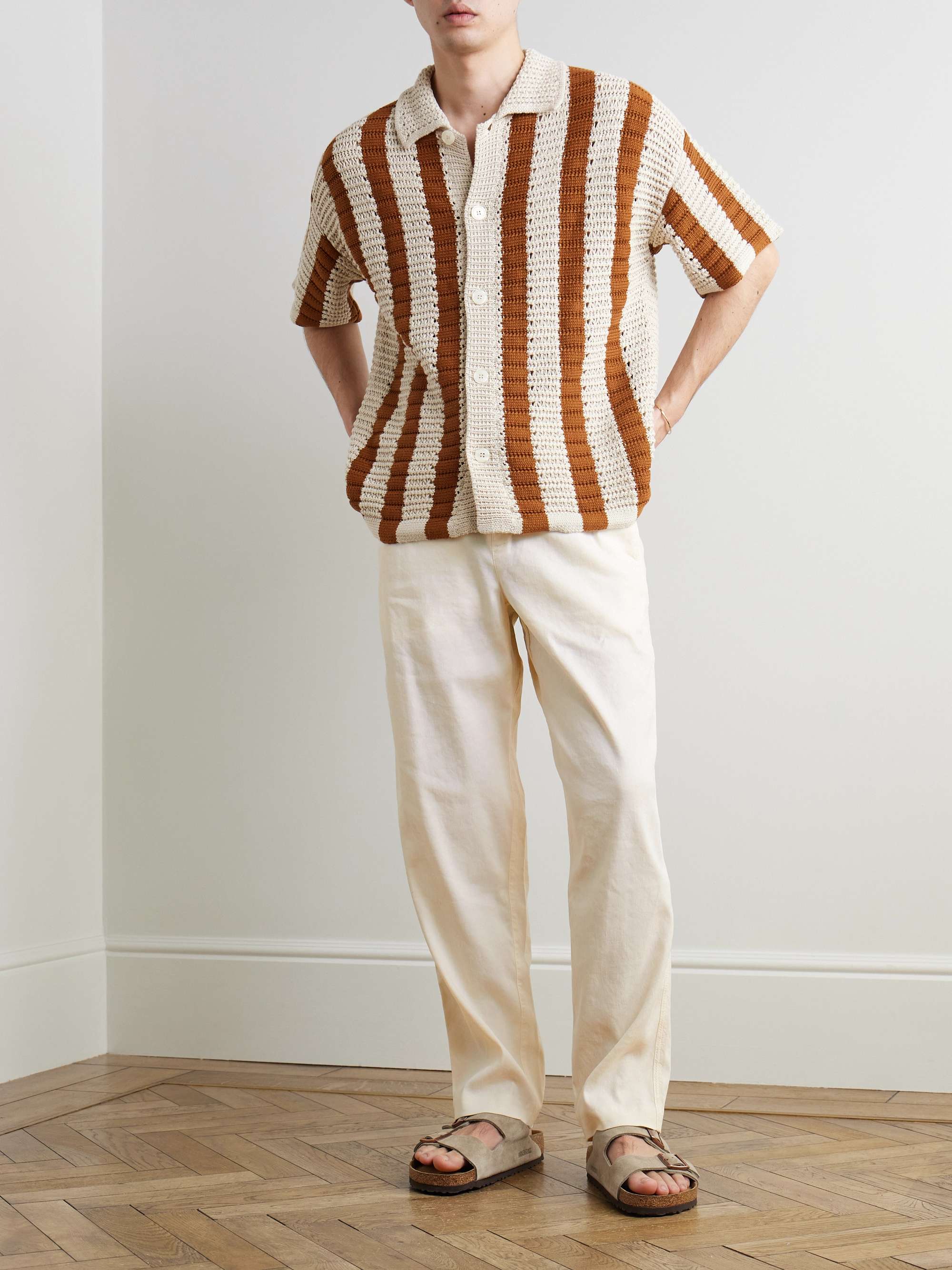Alex Tapered Stretch Linen and Lyocell-Blend Drawstring Trousers view