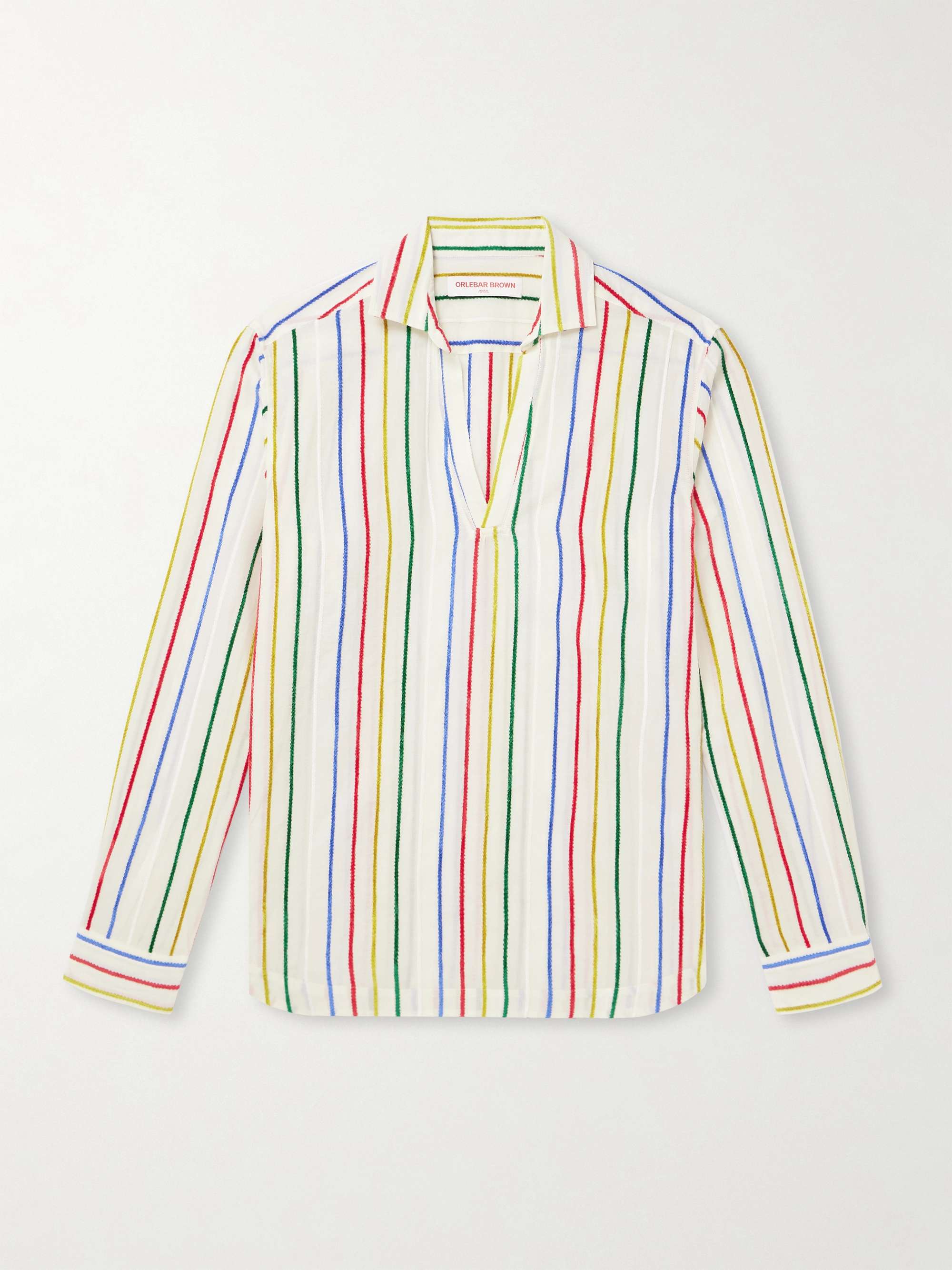 Ridley Chenille-Trimmed Cotton-Blend Voile Shirt view