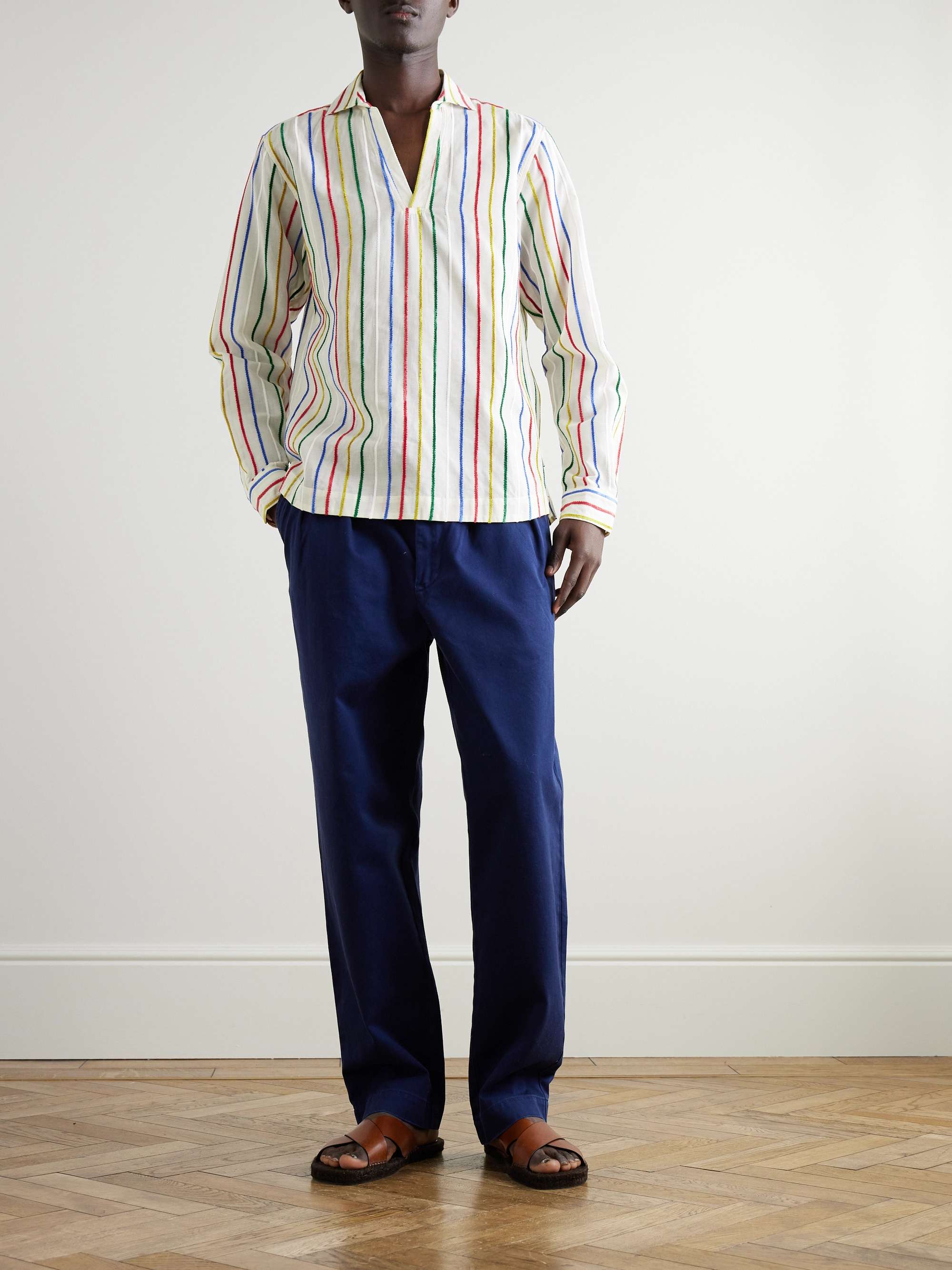 Ridley Chenille-Trimmed Cotton-Blend Voile Shirt view