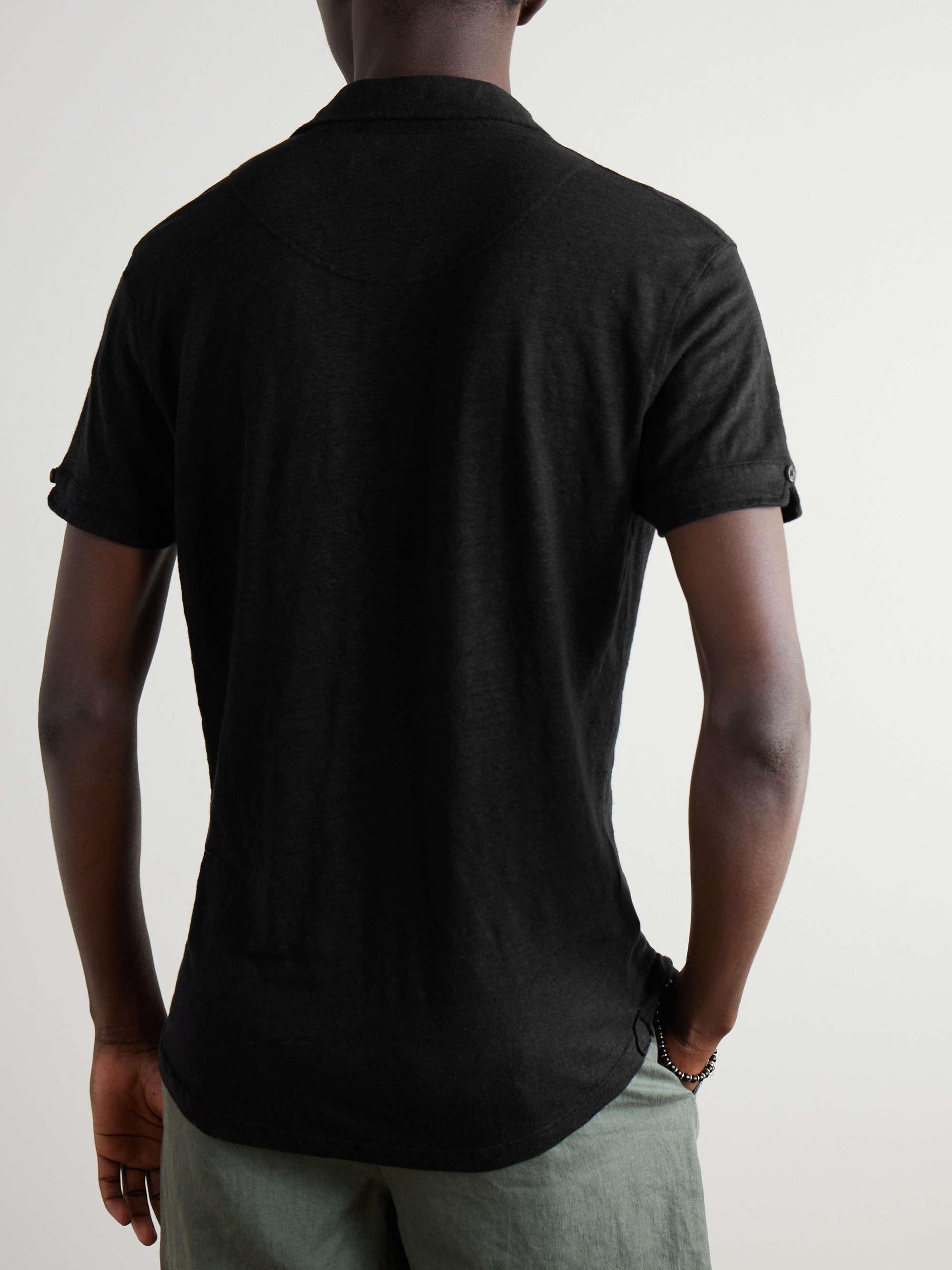 Sebastian Slim-Fit Linen-Jersey Polo Shirt view