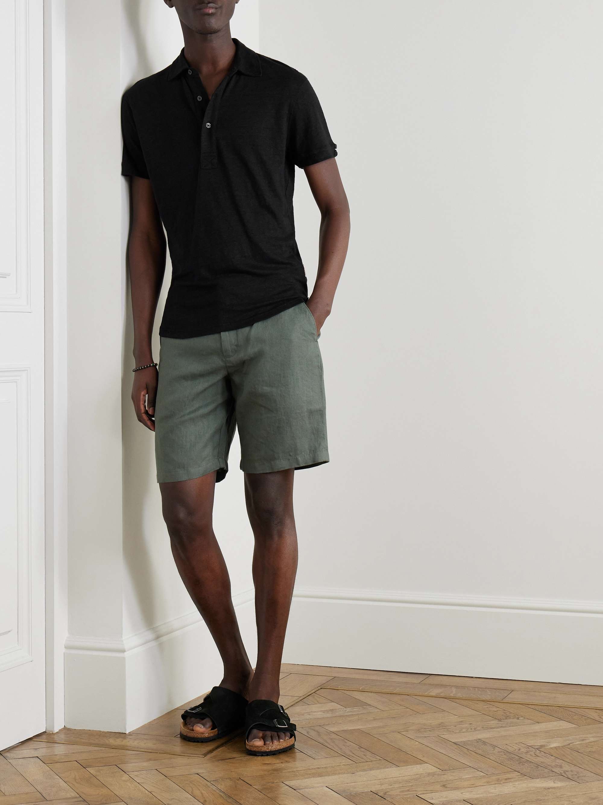 Sebastian Slim-Fit Linen-Jersey Polo Shirt view