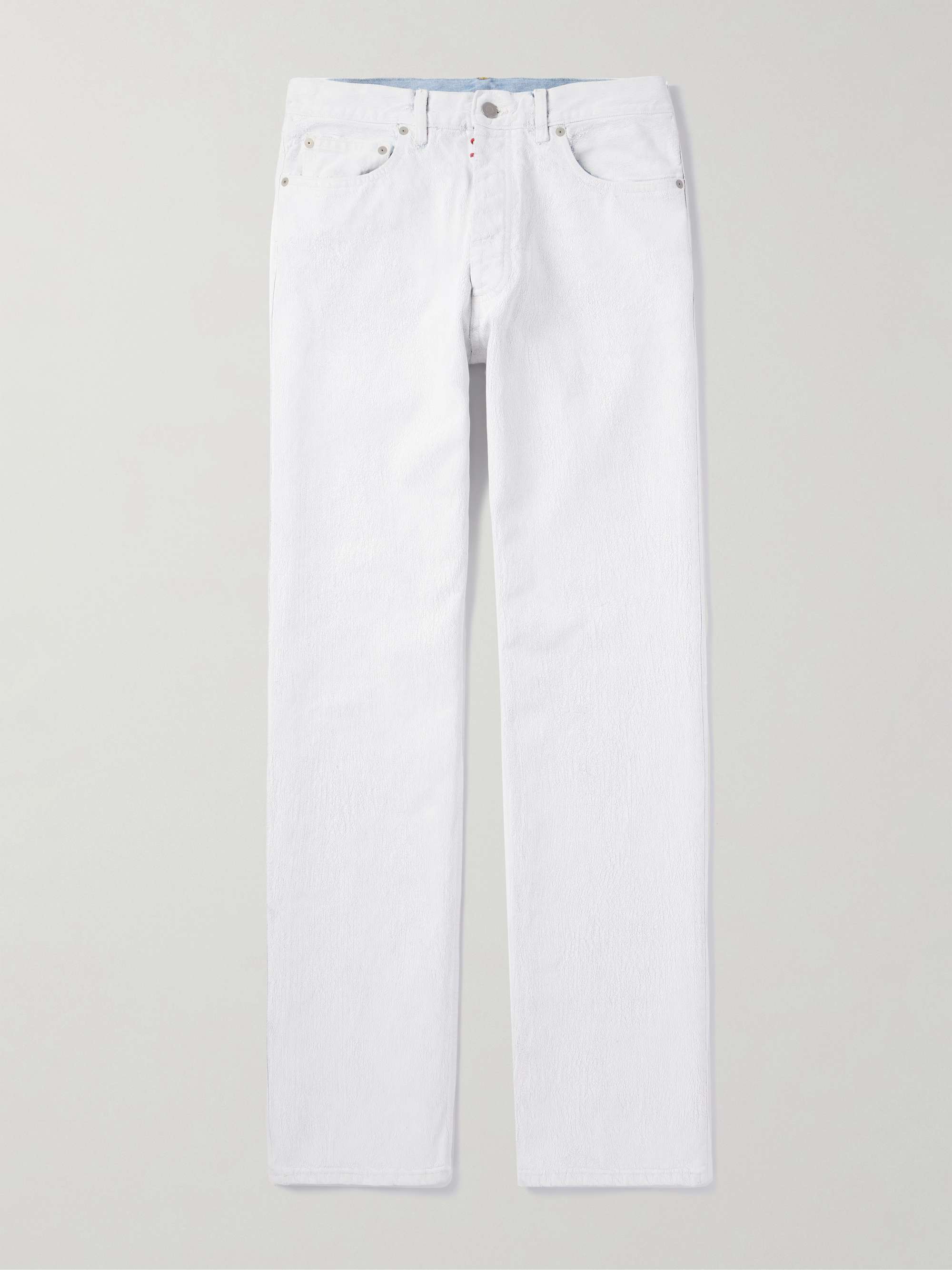 Straight-Leg Coated-Cotton Trousers view