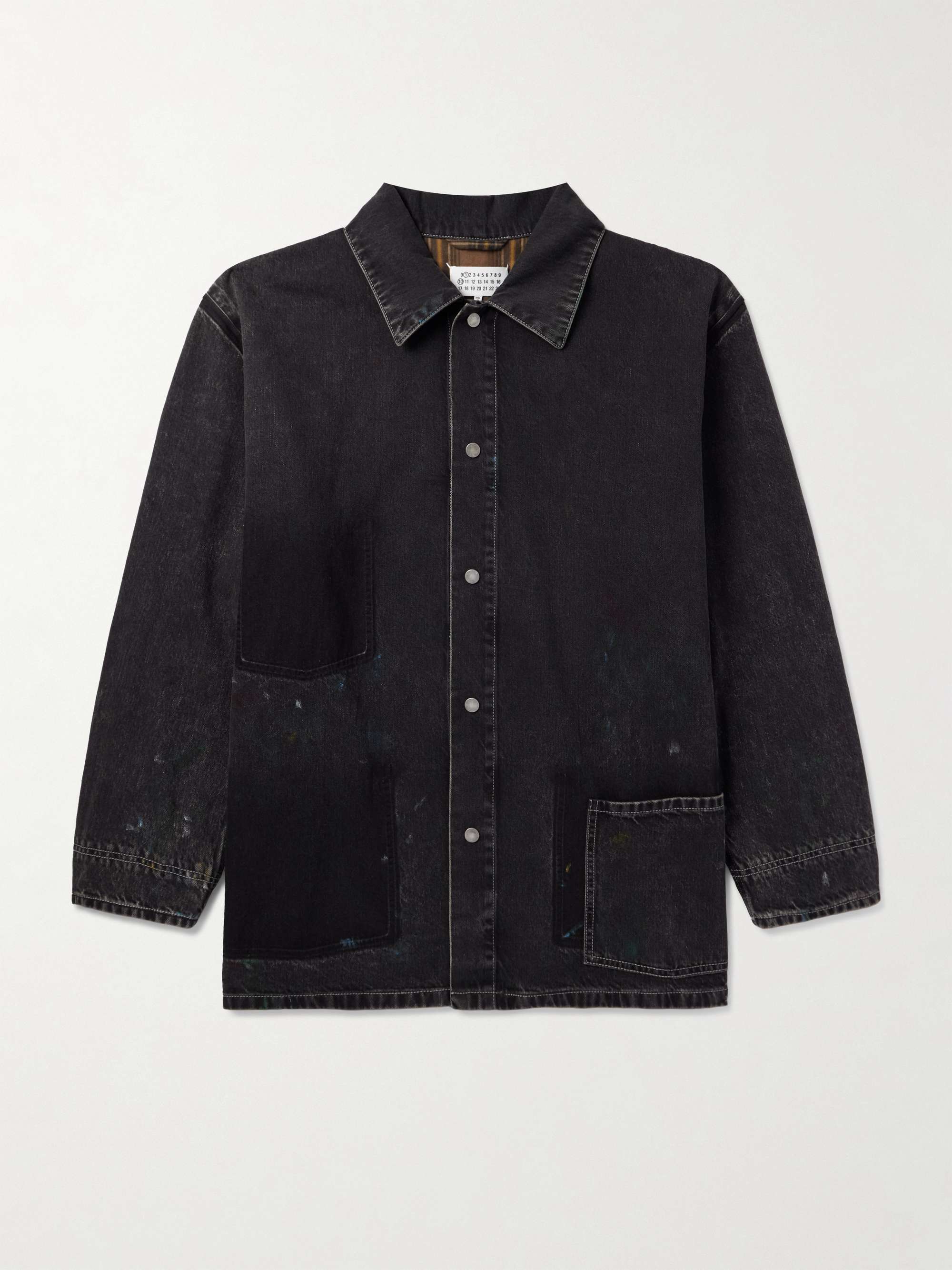 Oversized Paint-Splattered Denim Jacket view