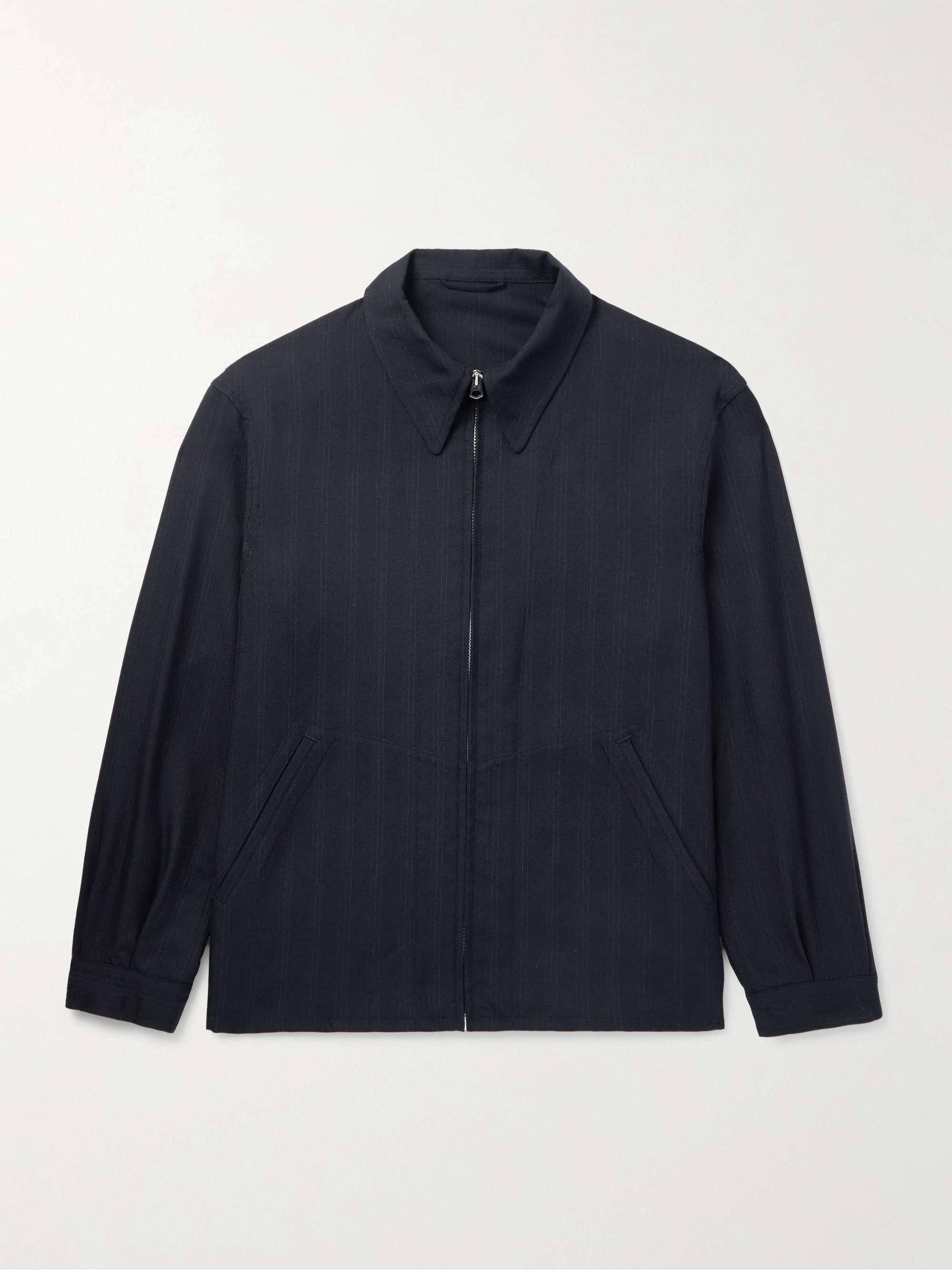 Fly Pinstriped Wool and Silk-Blend Twill Jacket view