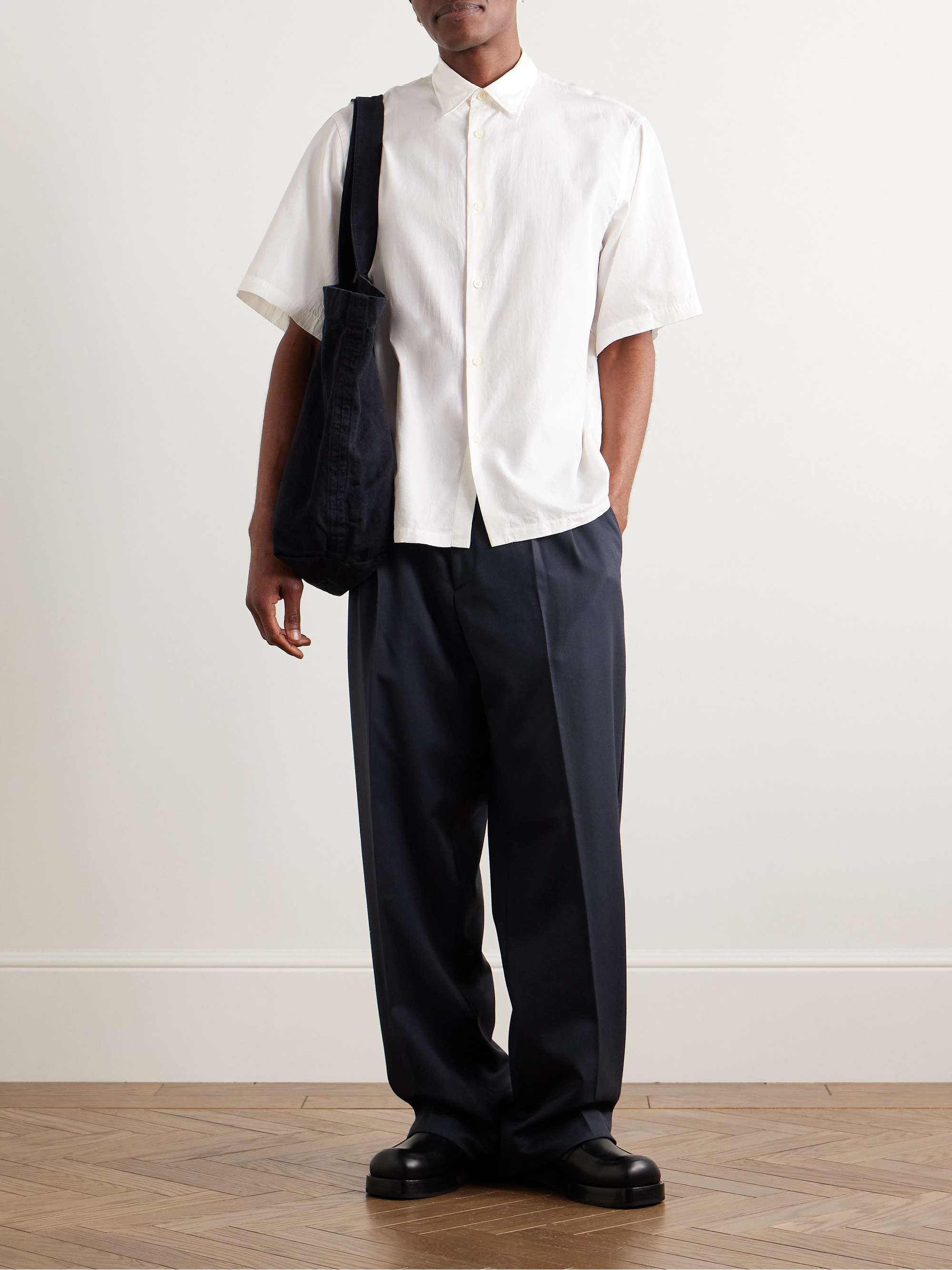Cotton and Silk-Blend Twill Shirt view