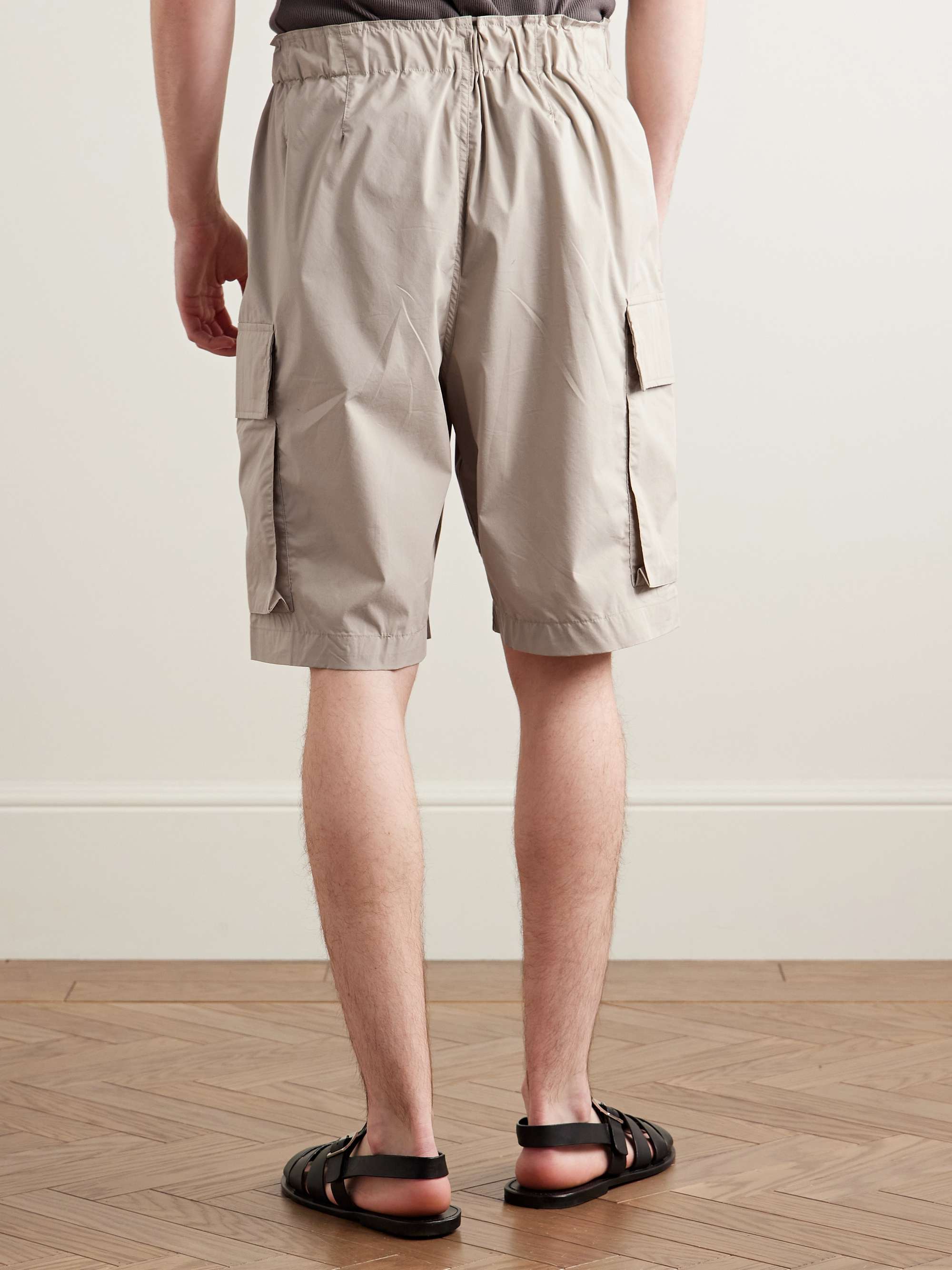 Straight-Leg Cotton-Blend Shell Drawstring Cargo Shorts view