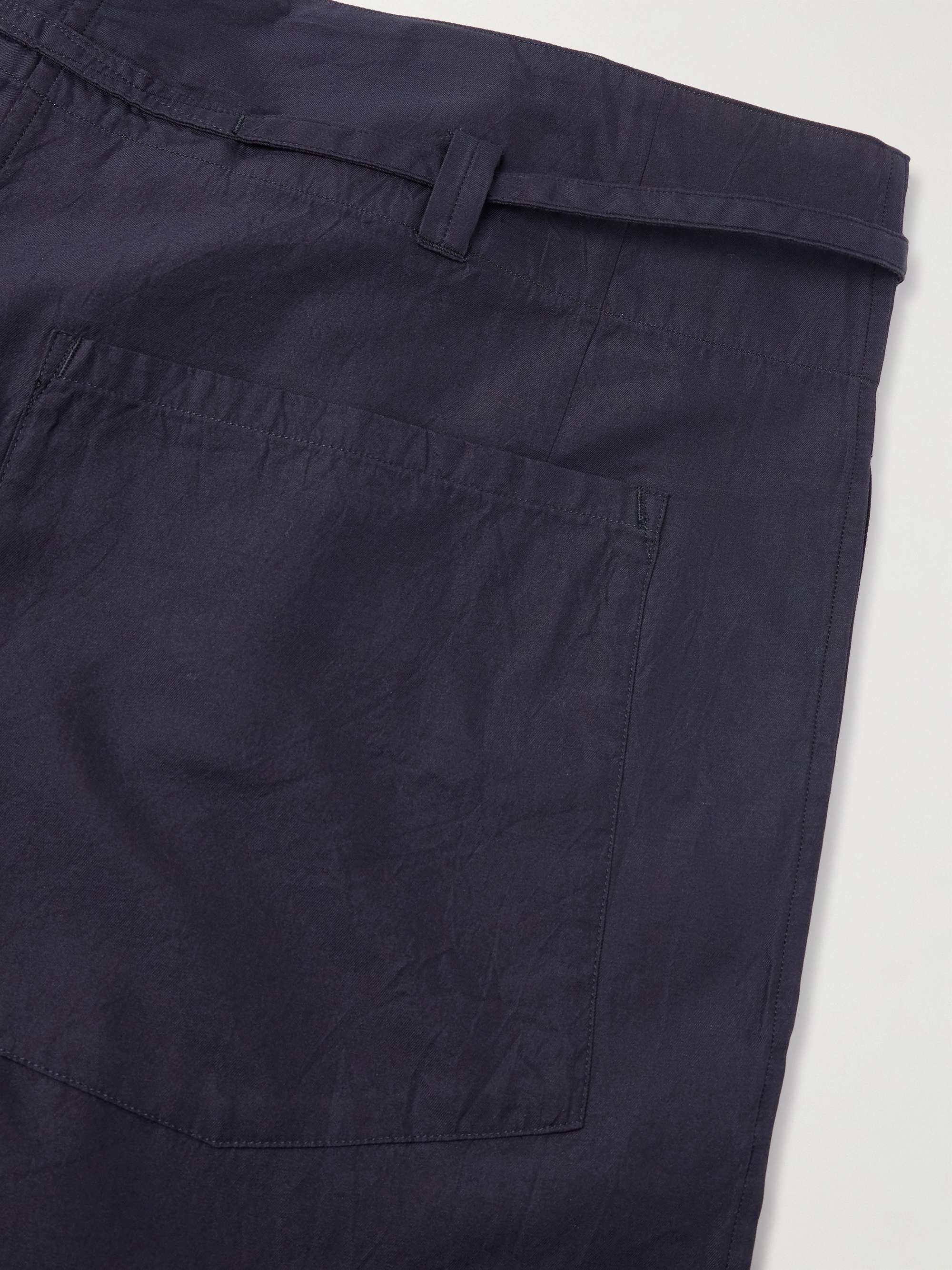 Traveller Easy Cotton and Silk-Blend Drawstring Trousers view
