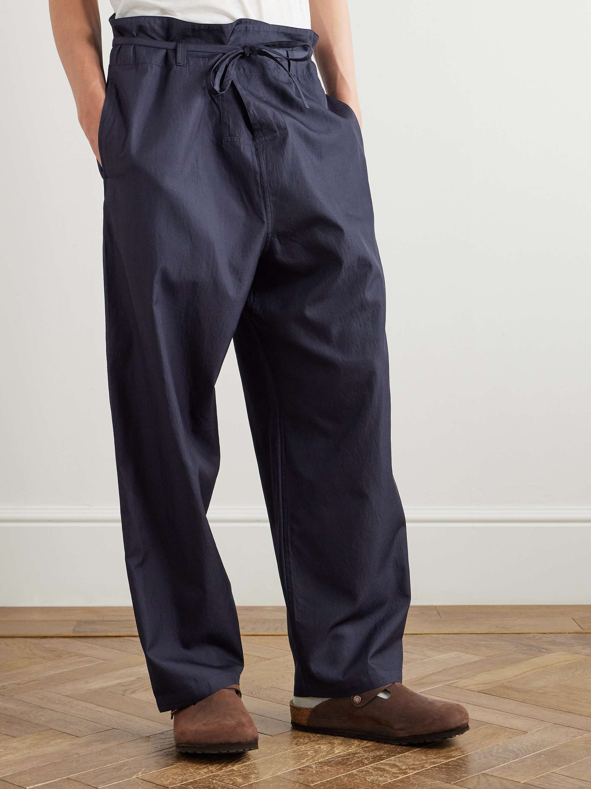 Traveller Easy Cotton and Silk-Blend Drawstring Trousers view