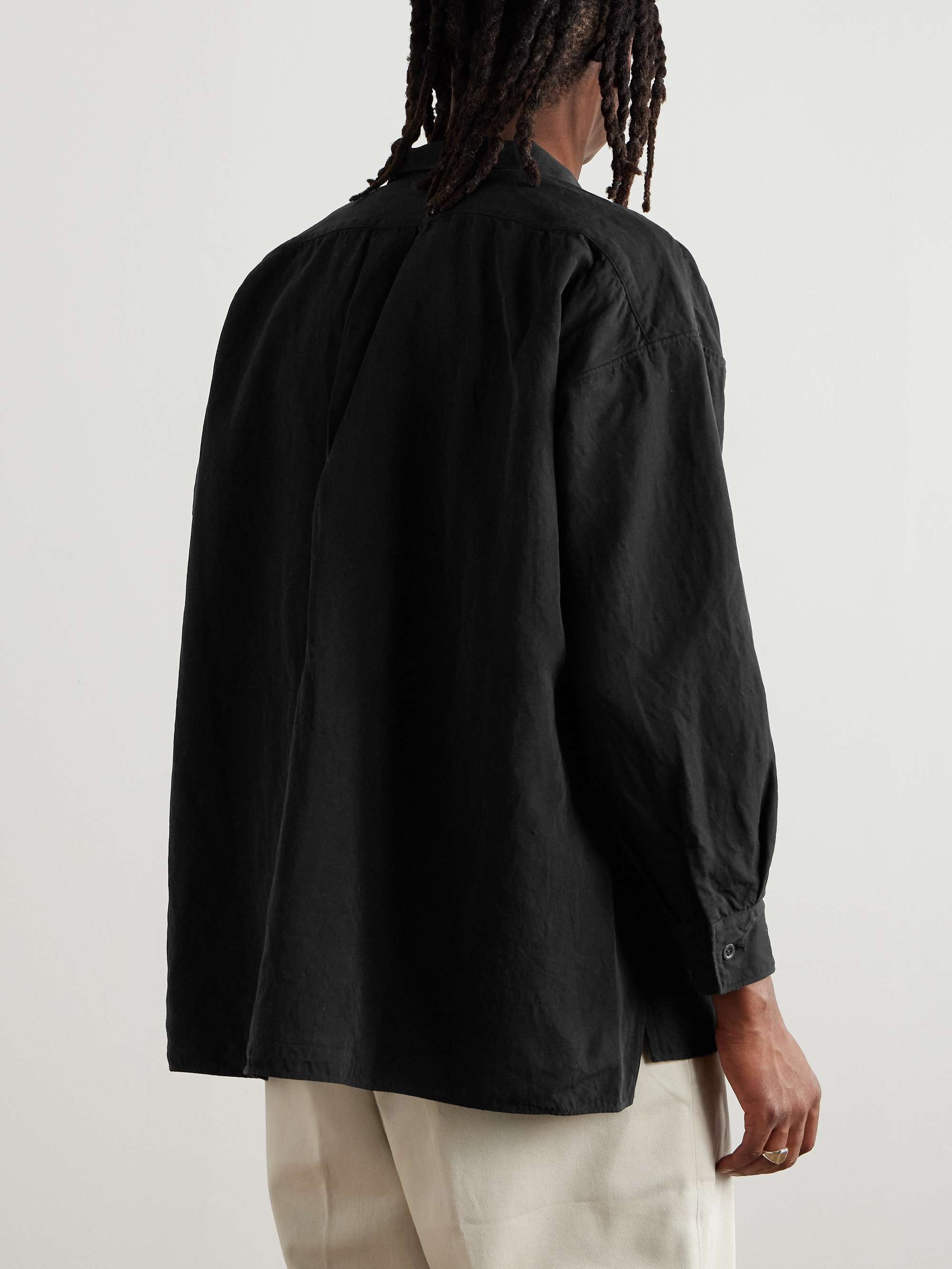 Cotton and Linen-Blend Twill Half-Placket Jacket view