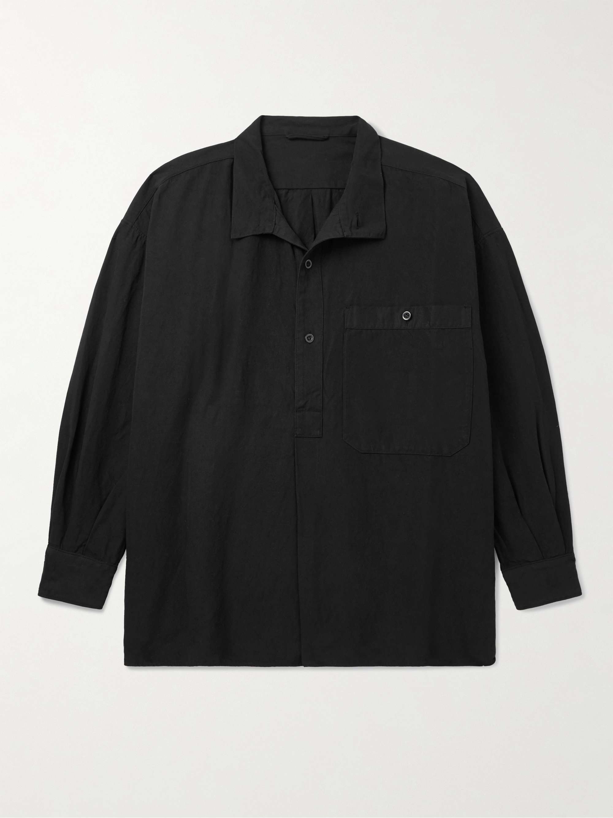 Cotton and Linen-Blend Twill Half-Placket Jacket view