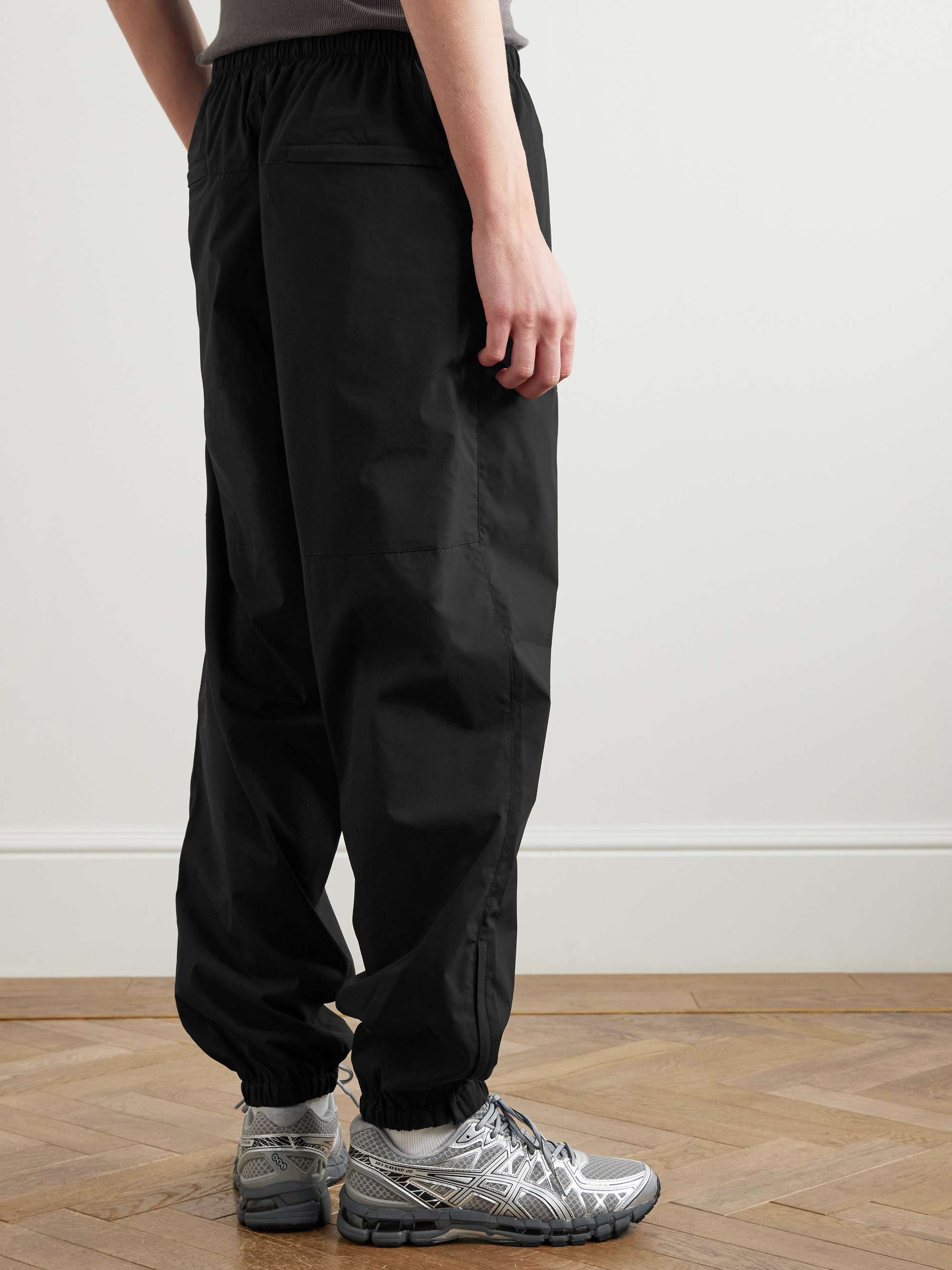 Tapered Cotton-Blend Drawstring Trousers view