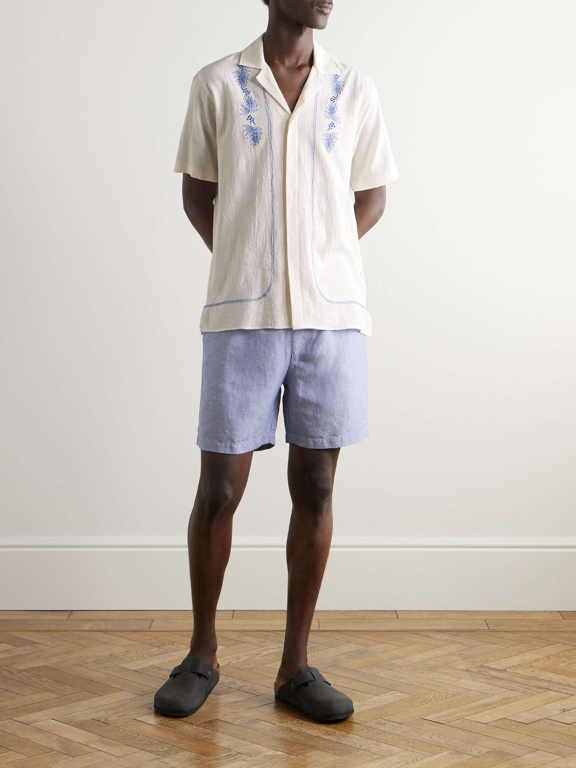 Maitan Anthinos Embroidered Cotton-Jacquard Shirt view