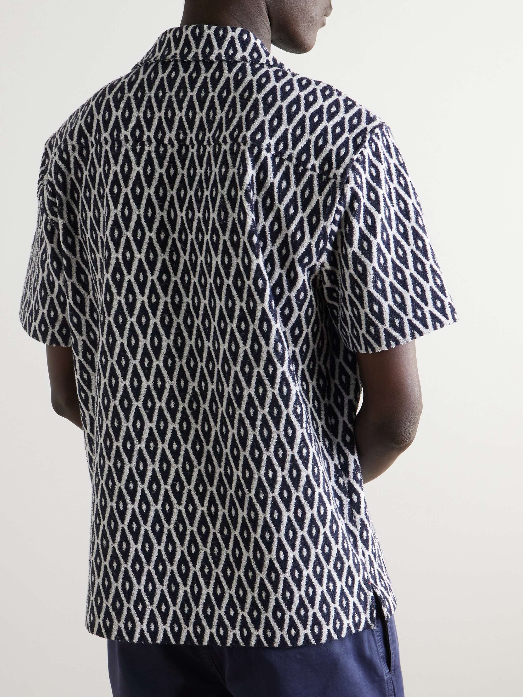 Howell Camp-Collar Cotton-Blend Terry-Jacquard Shirt view