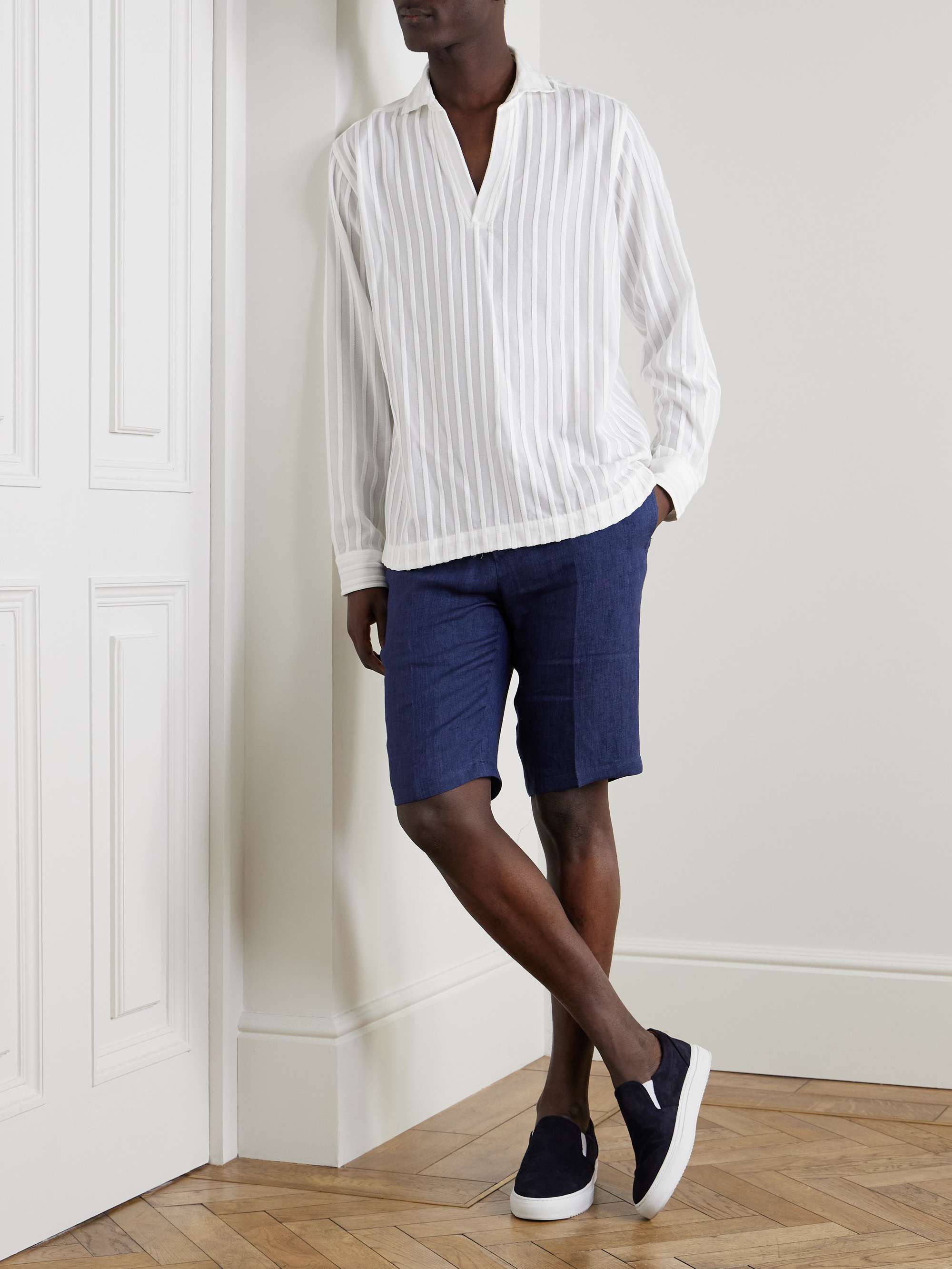 Ridley Striped Chenille Polo Shirt view