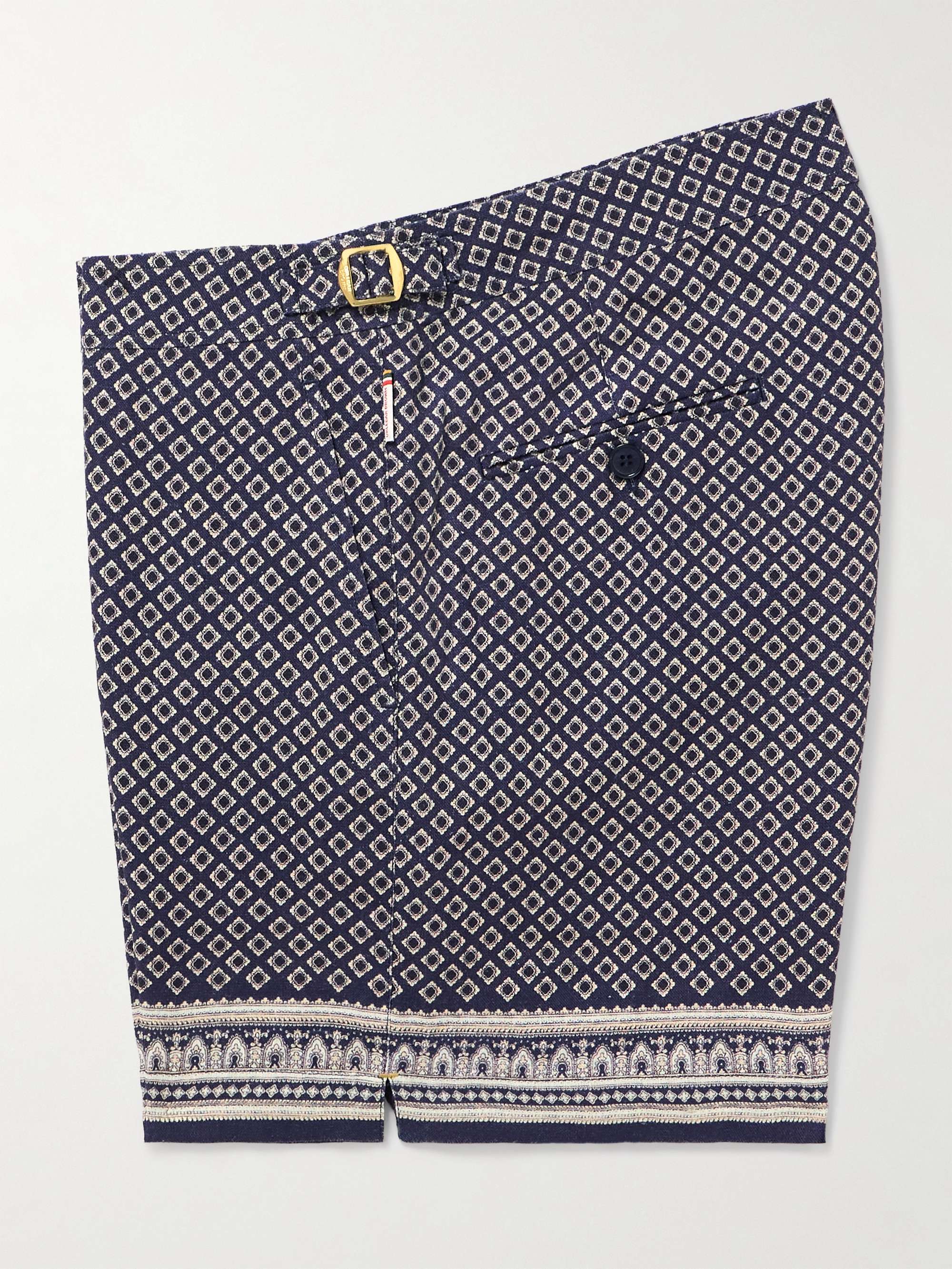 Bulldog Day Slim-Fit Floral-Print Linen Shorts view