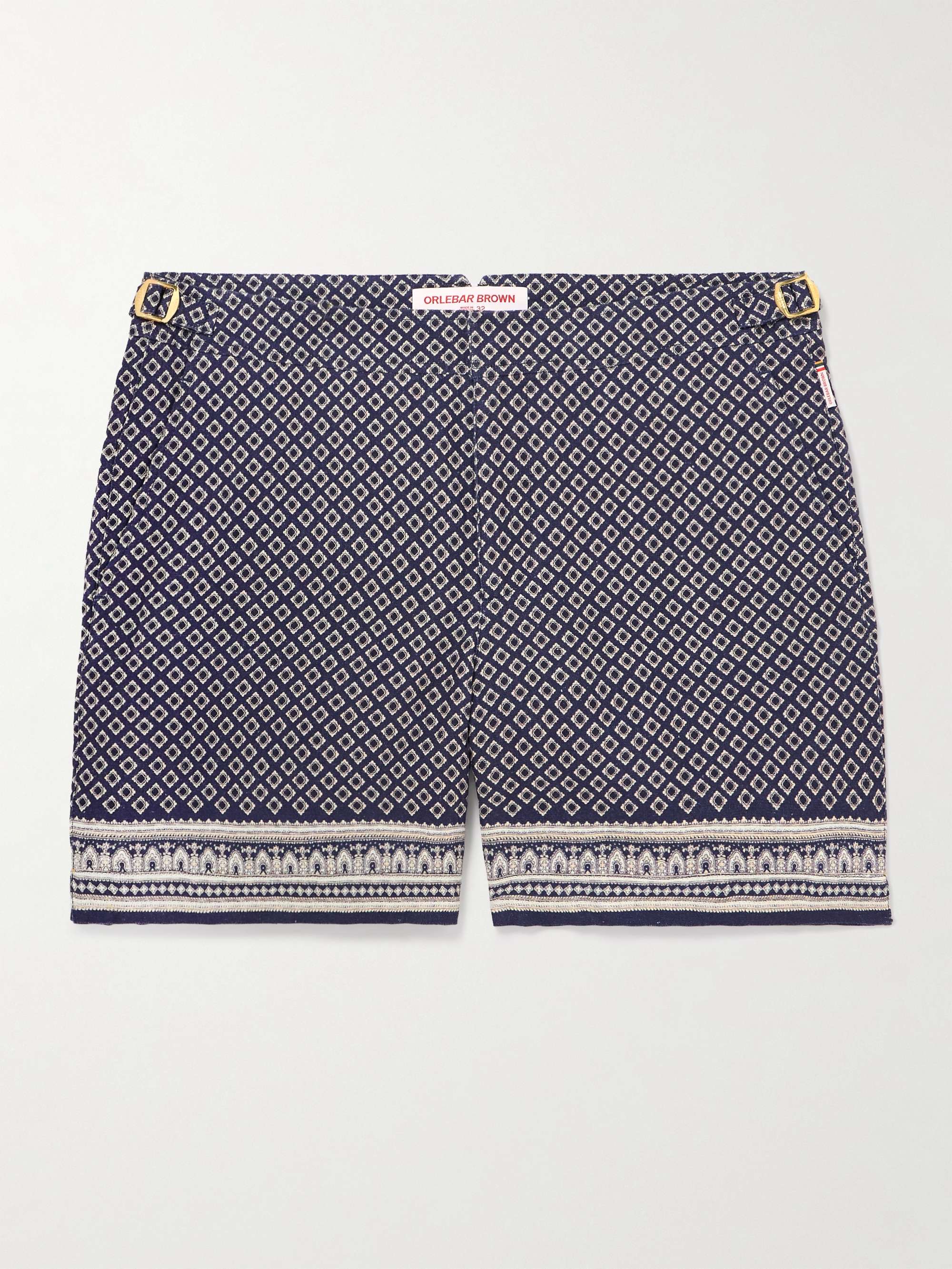 Bulldog Day Slim-Fit Floral-Print Linen Shorts view