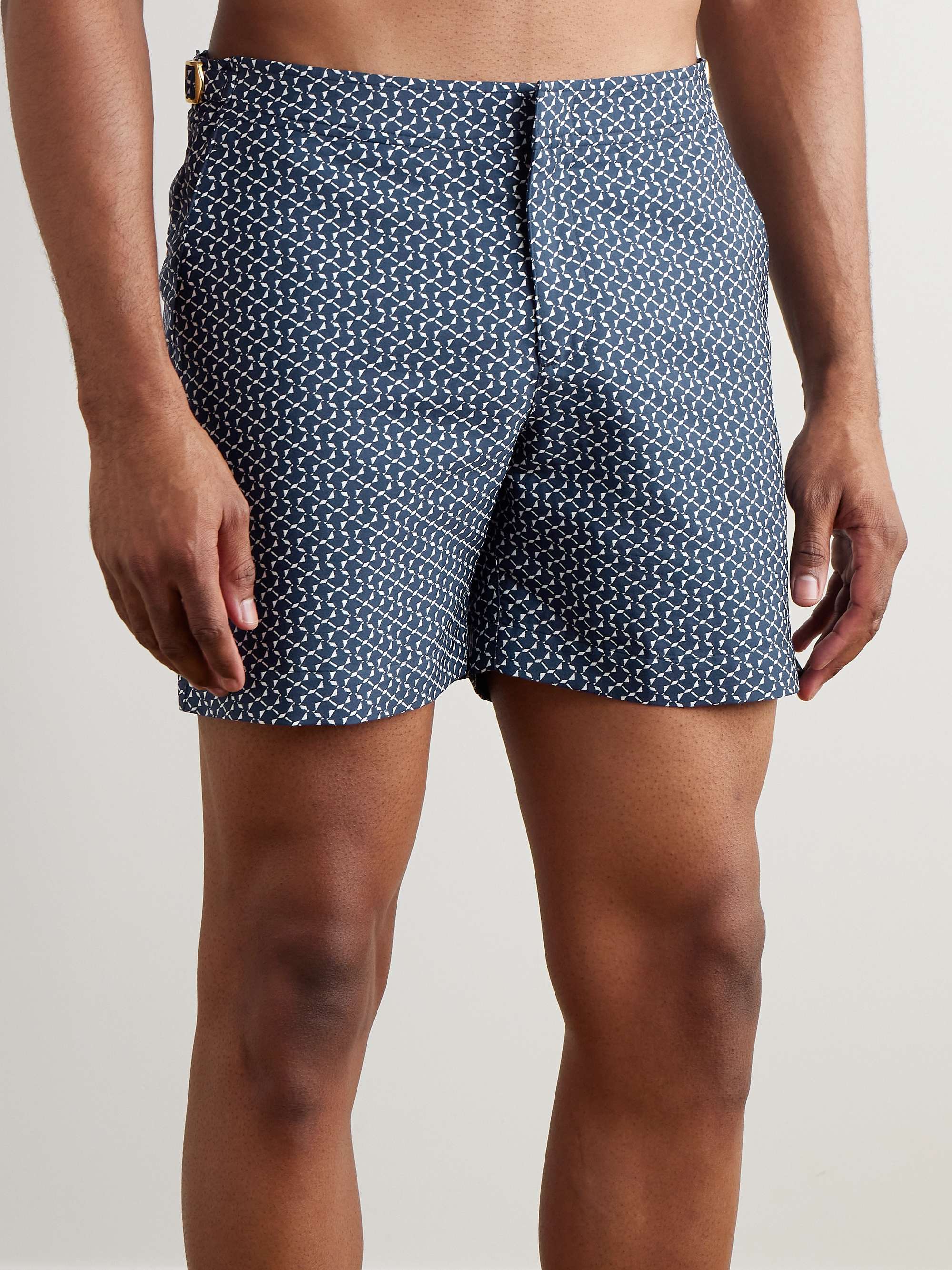 Bulldog Origami Slim-Fit Mid-Length Recycled-Jacquard Swim Shorts view