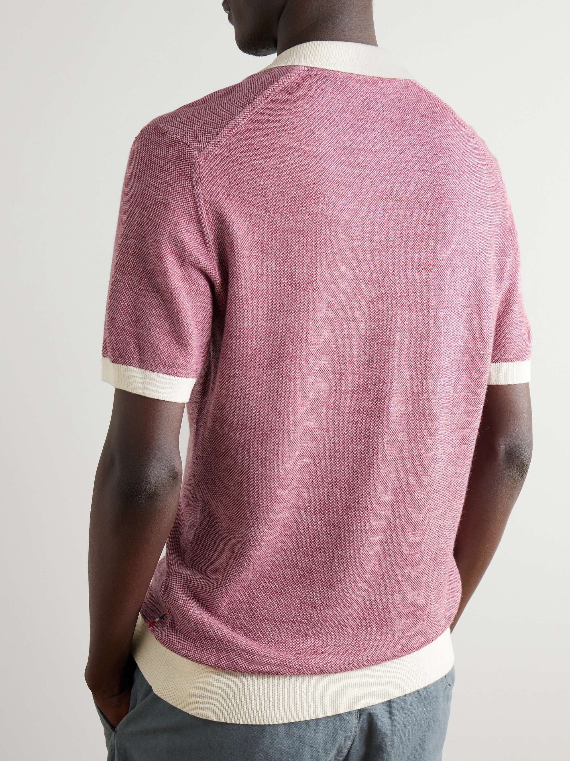 Horton Merino Wool and Cotton-Blend Polo Shirt view