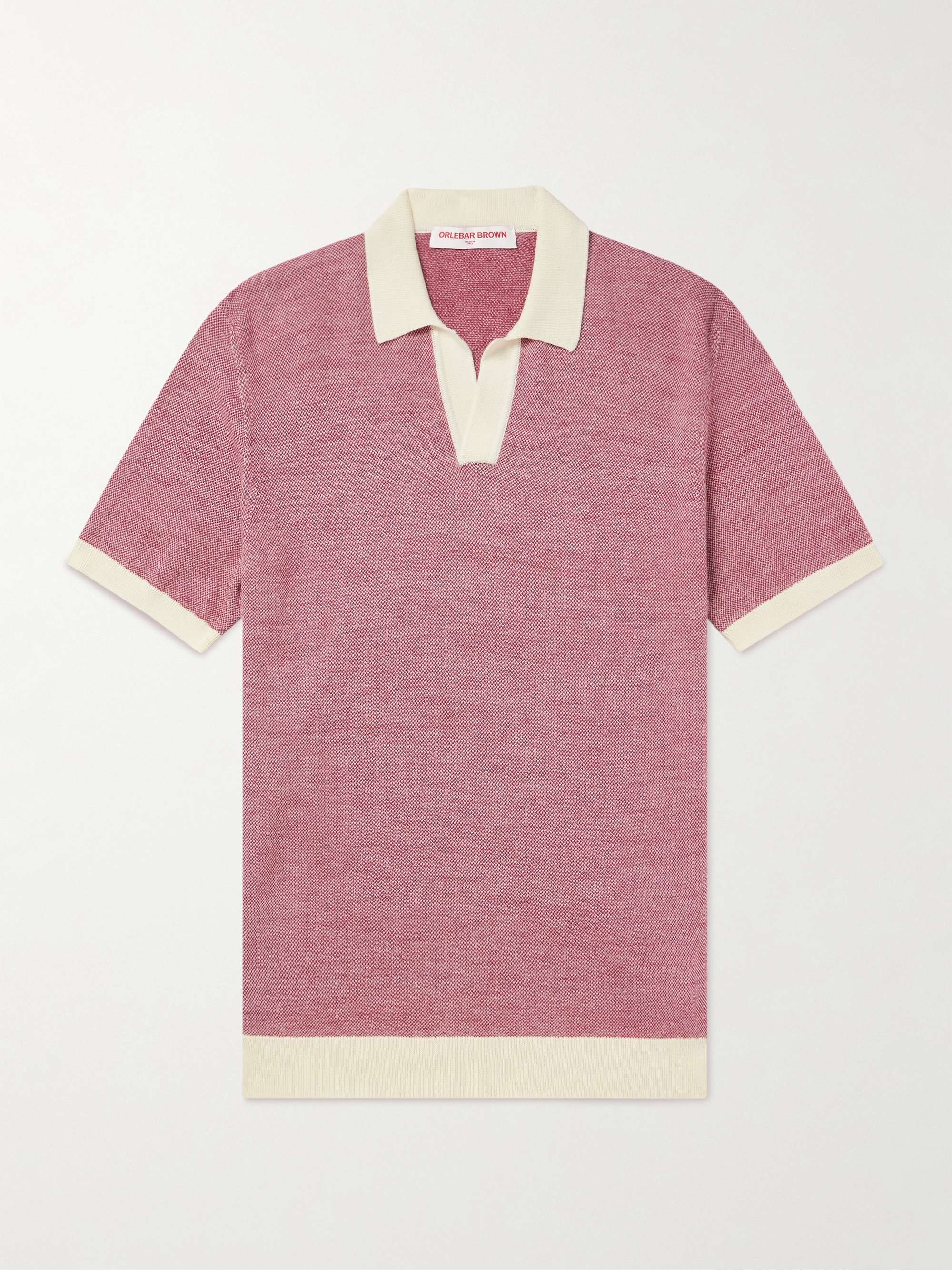 Horton Merino Wool and Cotton-Blend Polo Shirt view
