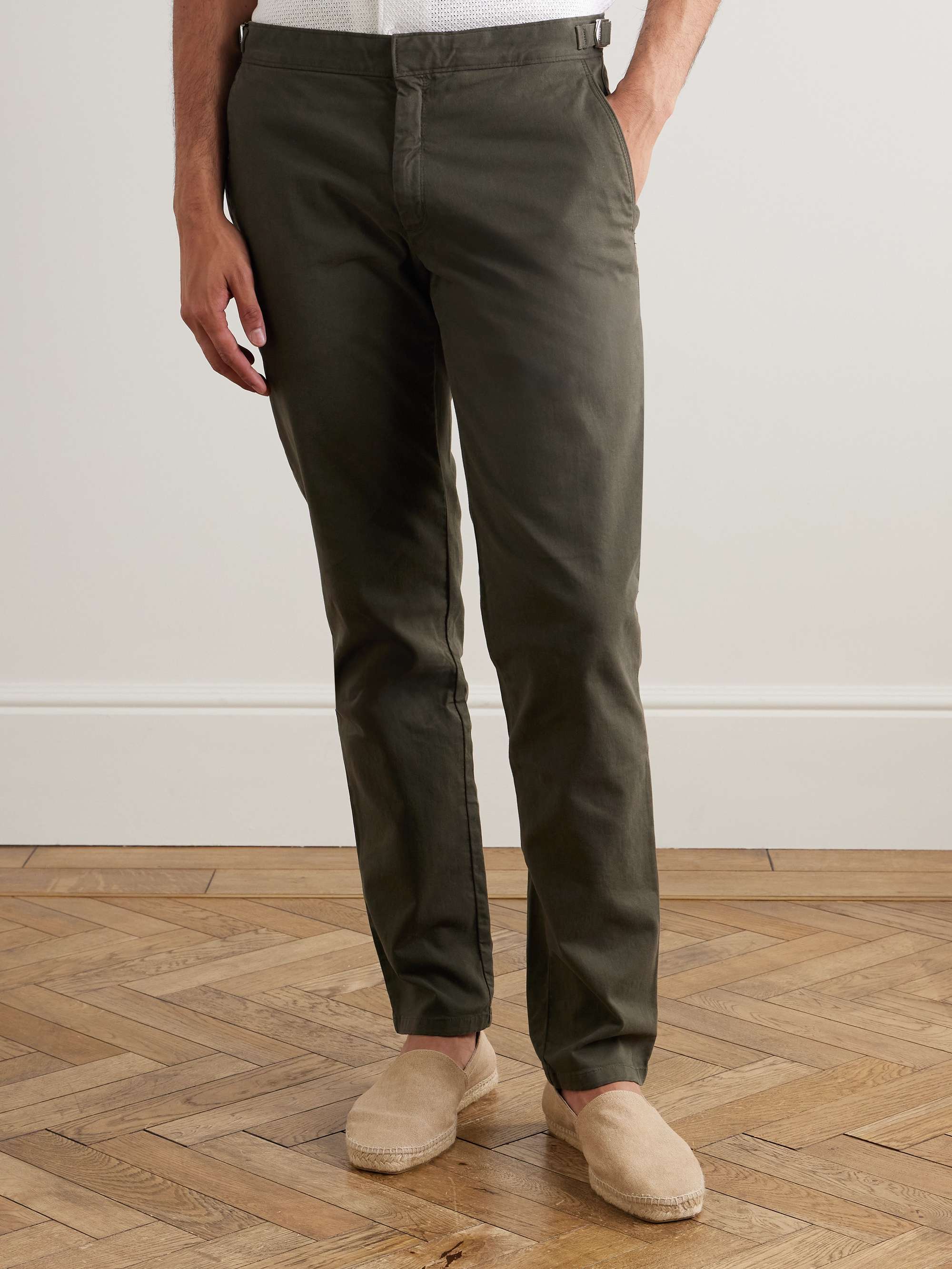 Fallon Straight-Leg Organic Cotton-Blend Twill Trousers view